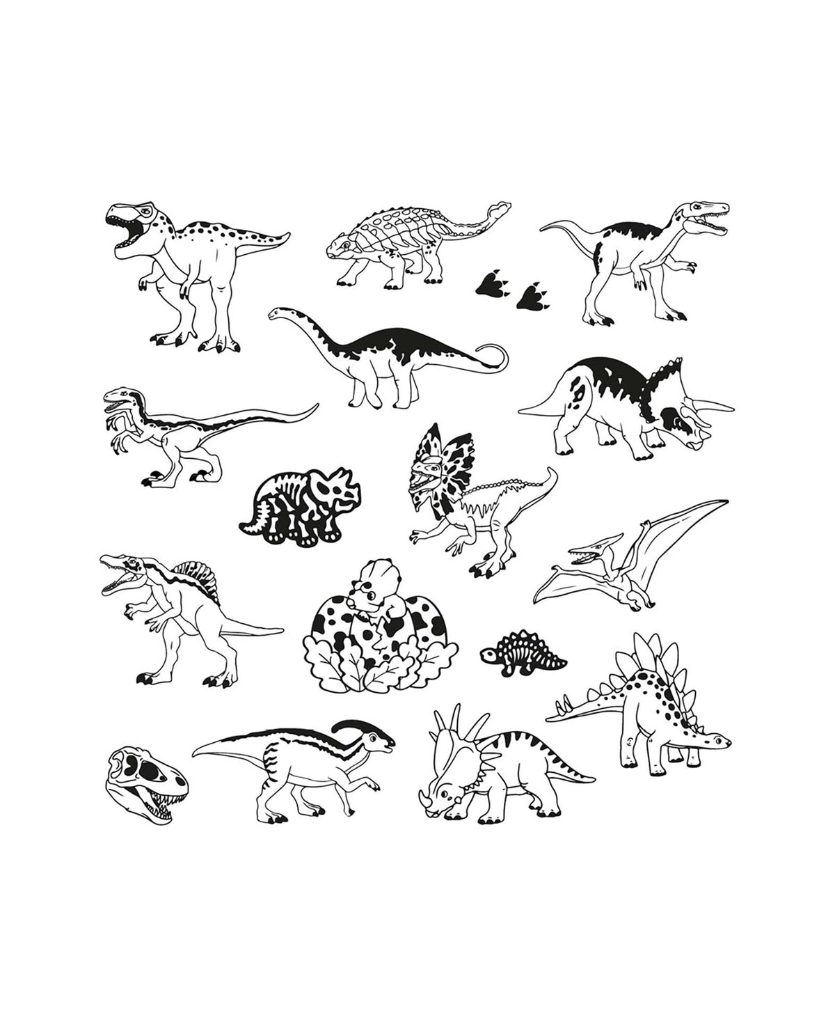 Stempelset Dinosaurier mit Stempelkissen, 17 tlg.