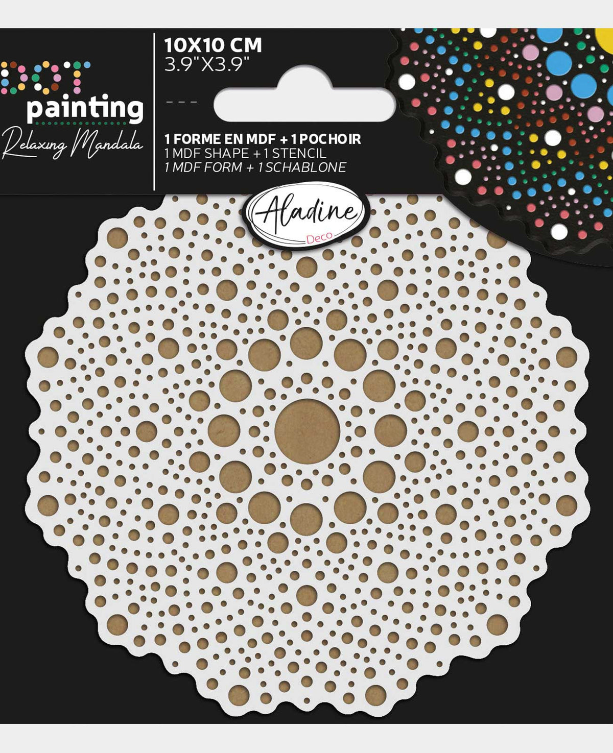 Dot painting MDF Form u.Schablone 10cm, 3