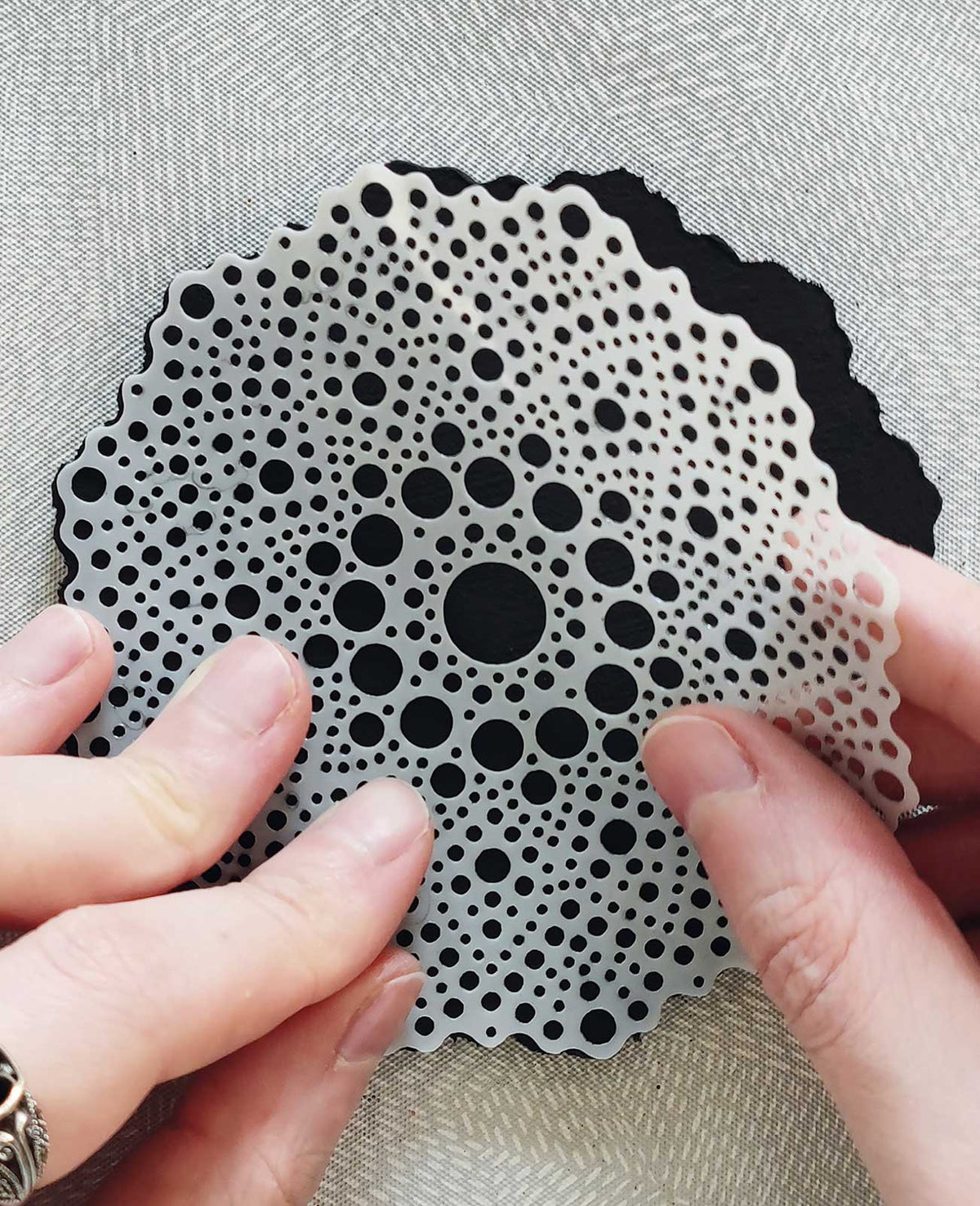 Dot painting MDF shape and stencil 10cm, 3