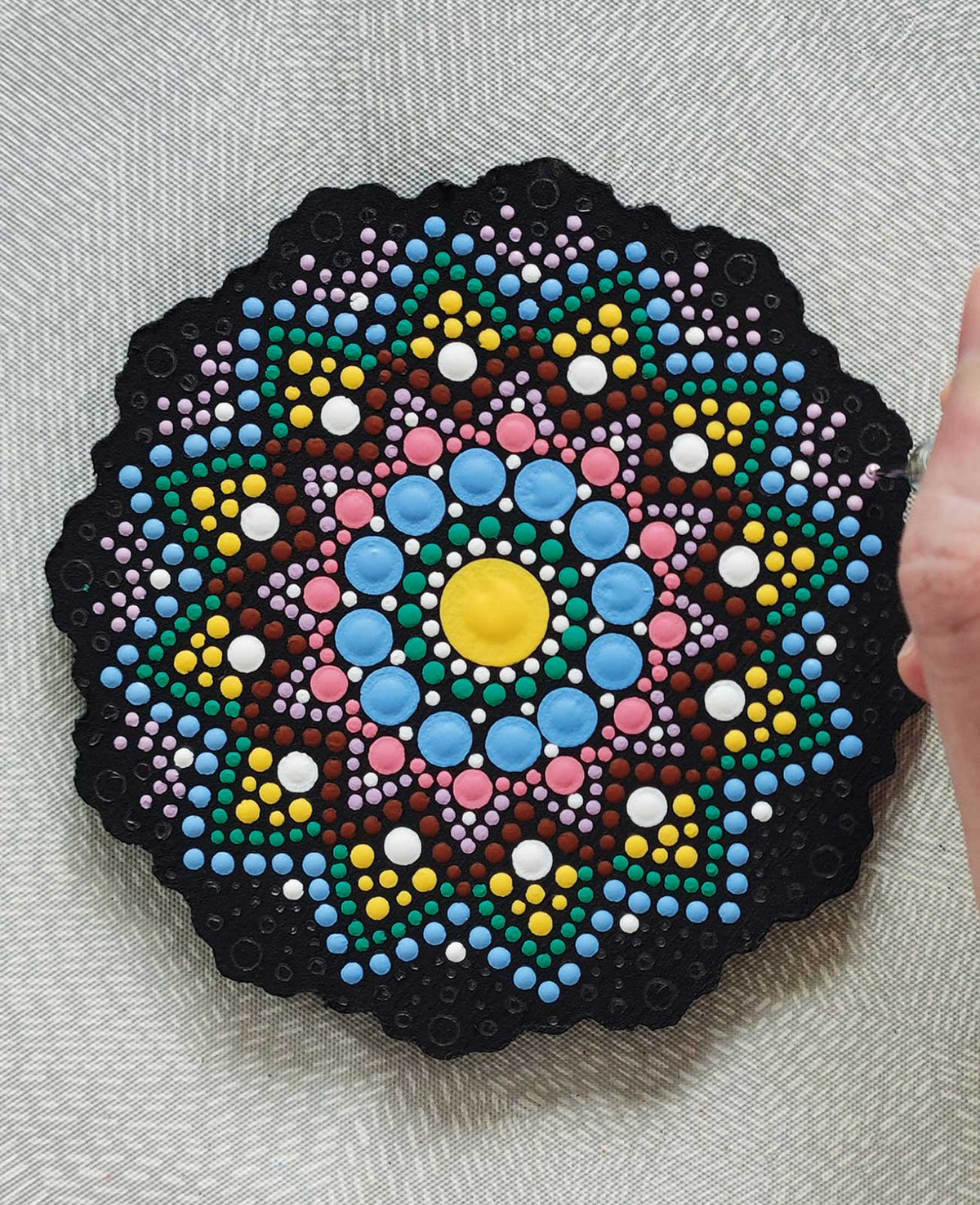 Dot painting MDF shape and stencil 10cm, 3