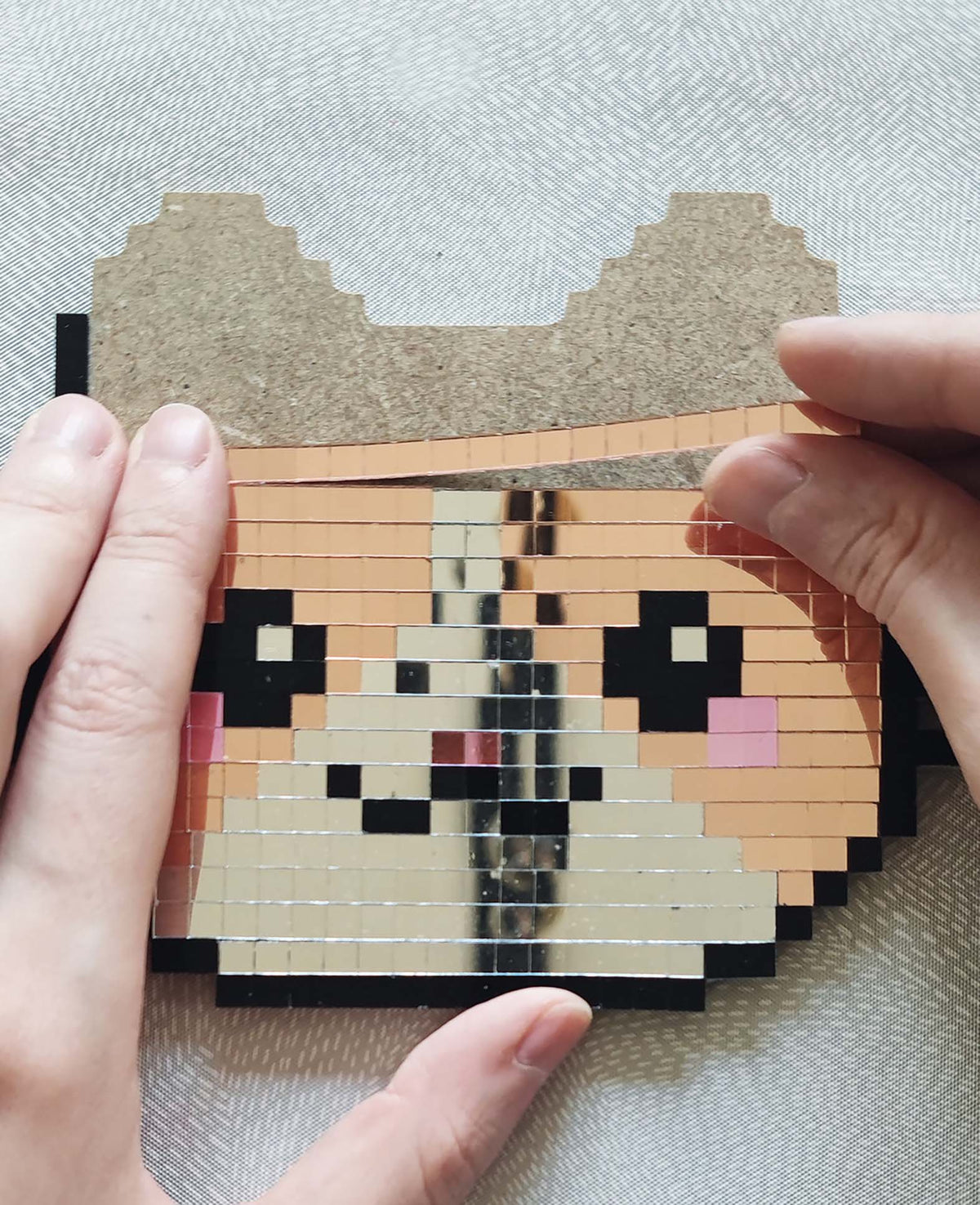 Mirror Pixel Art Cats Bastelset mit Spiegelmosaik, MDF, 4 Motive