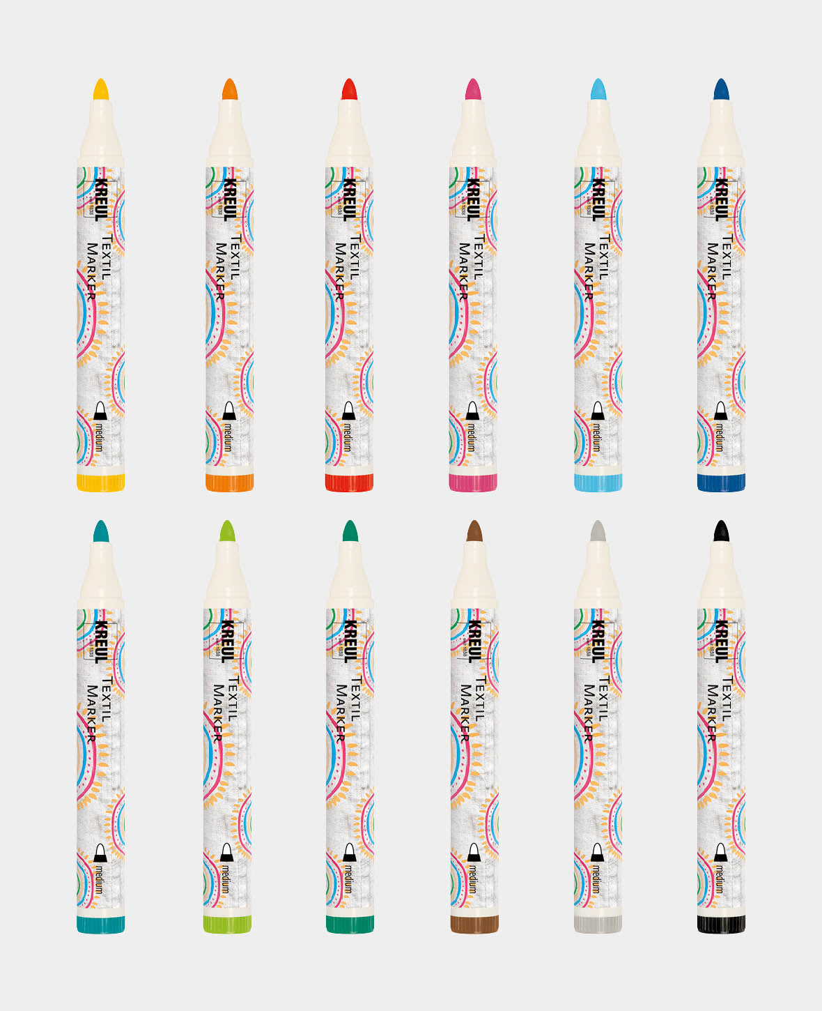 KREUL Javana texi mäx Sunny medium für helle Stoffe 12er Set