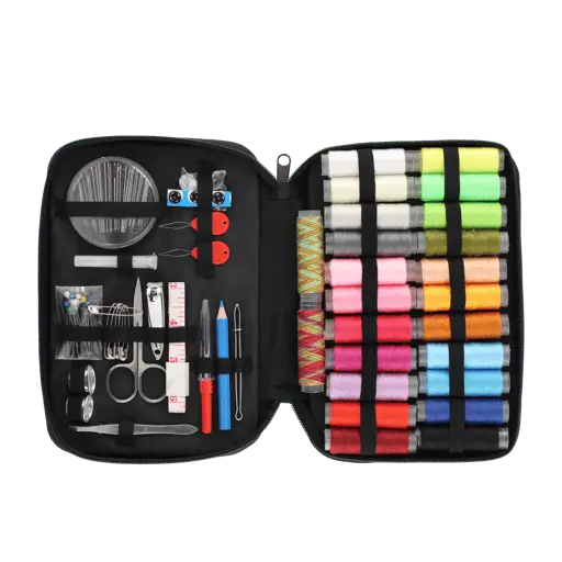 Kit de couture créative Mercerie Accessoires Aiguille / Fil / Mètre ruban + Étui, 94 pcs.
