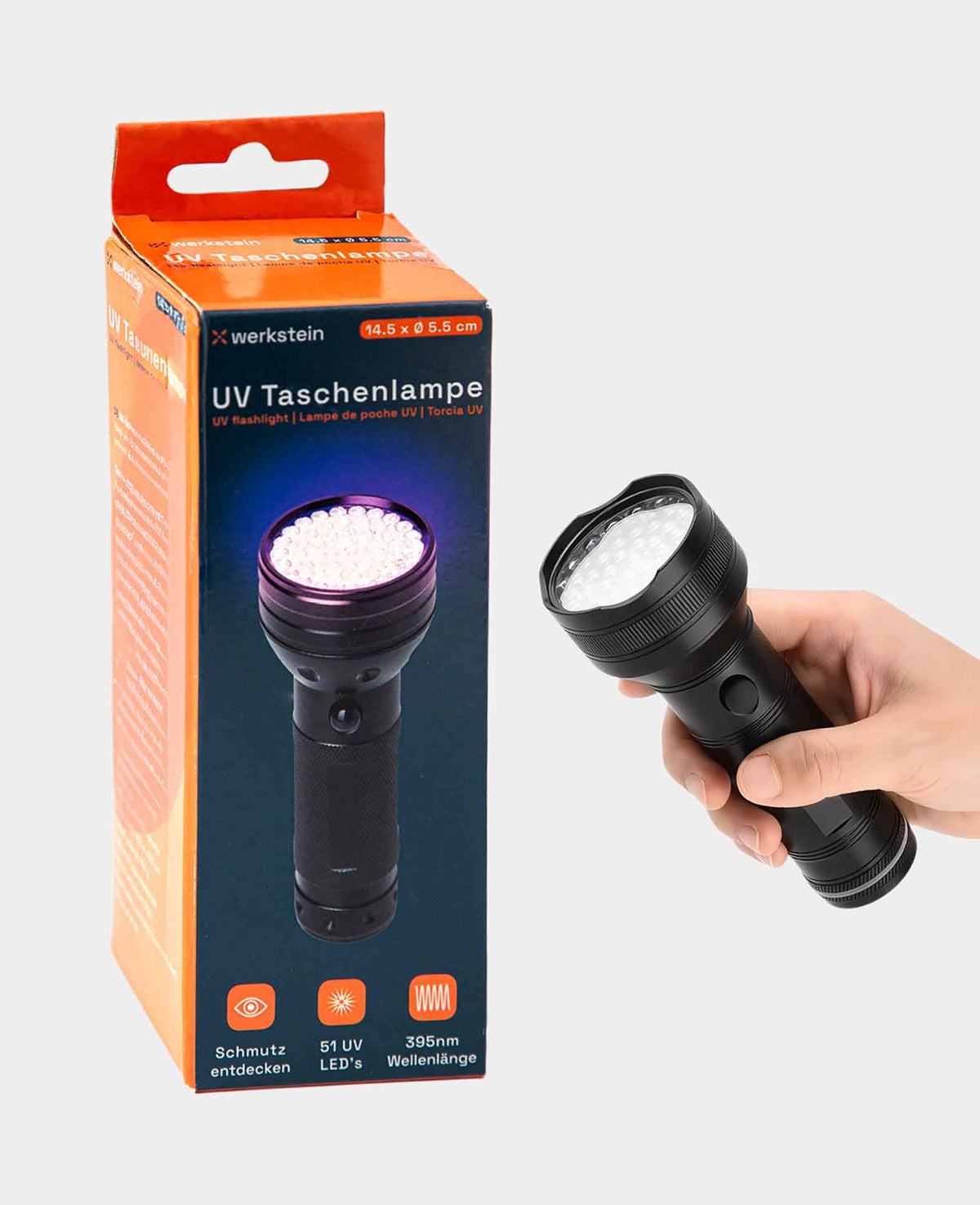 UV Schwarzlicht Taschenlampe Anti-Flecken LED Lampe mit Handschlaufe