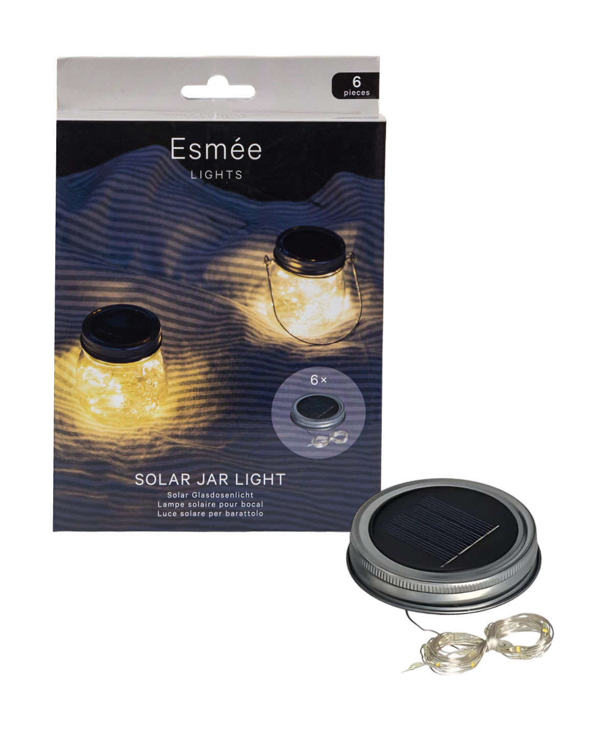 (6-pack) 20 LED Solar Bottle Light Lids Outdoor Lantern Closures
