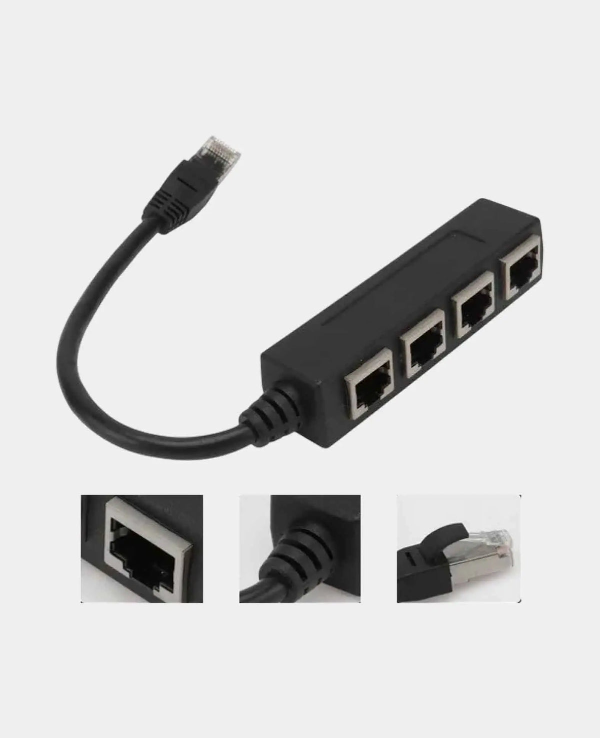 4-fach Ethernet LAN RJ45 Netzwerk Adapter Splitter Cat7 / Cat6 / Cat5