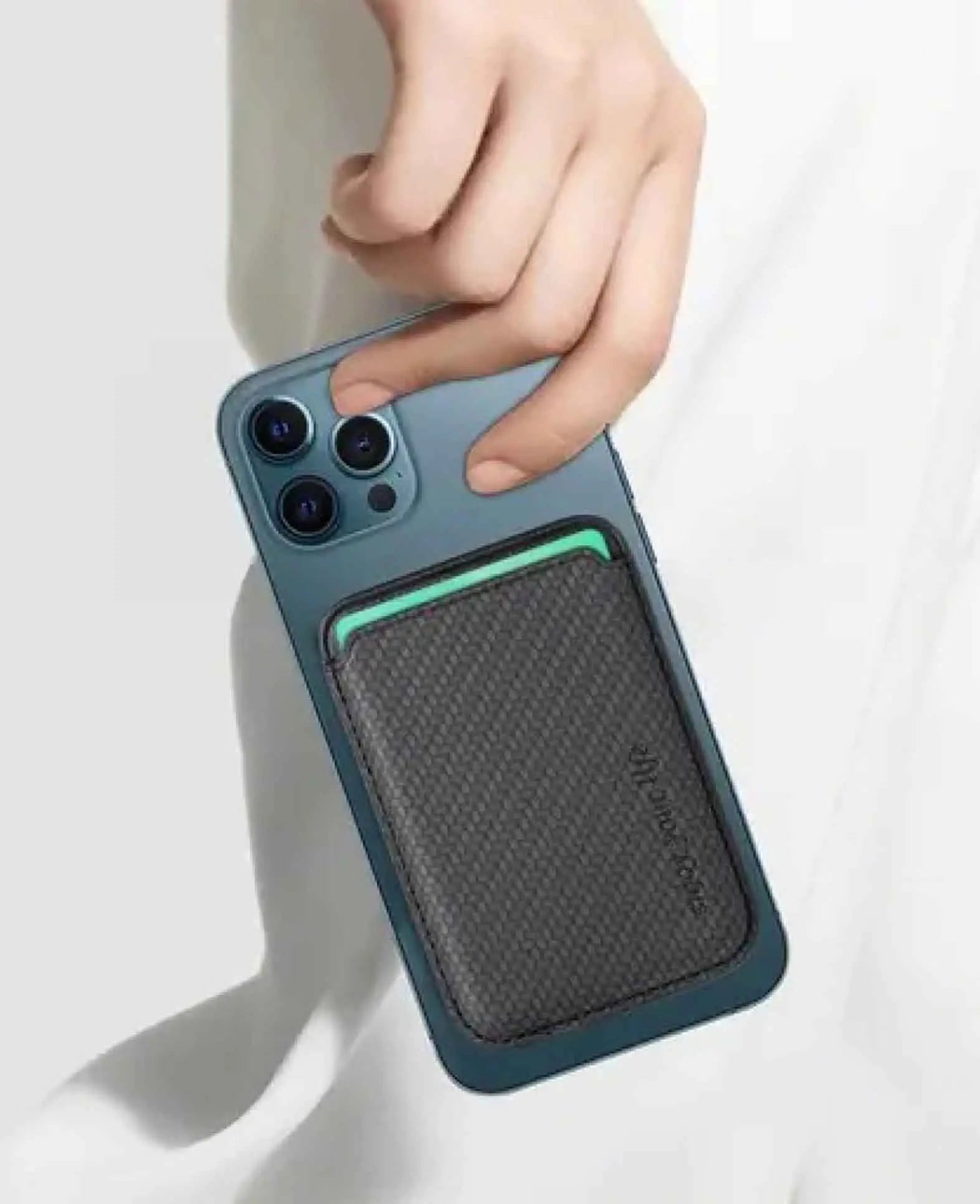 Magnetische MagSafe iPhone Leder Wallet Kreditkarten Halterung in Carb