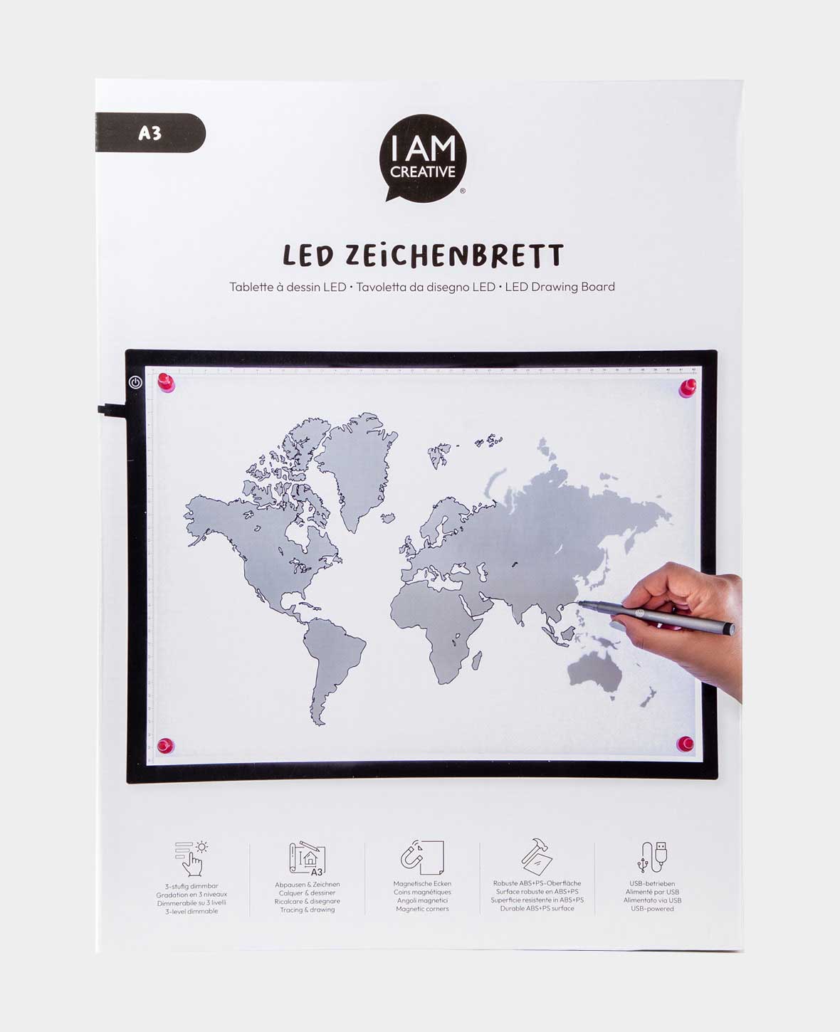 Tablette lumineuse à LED dimmable A3 format portrait