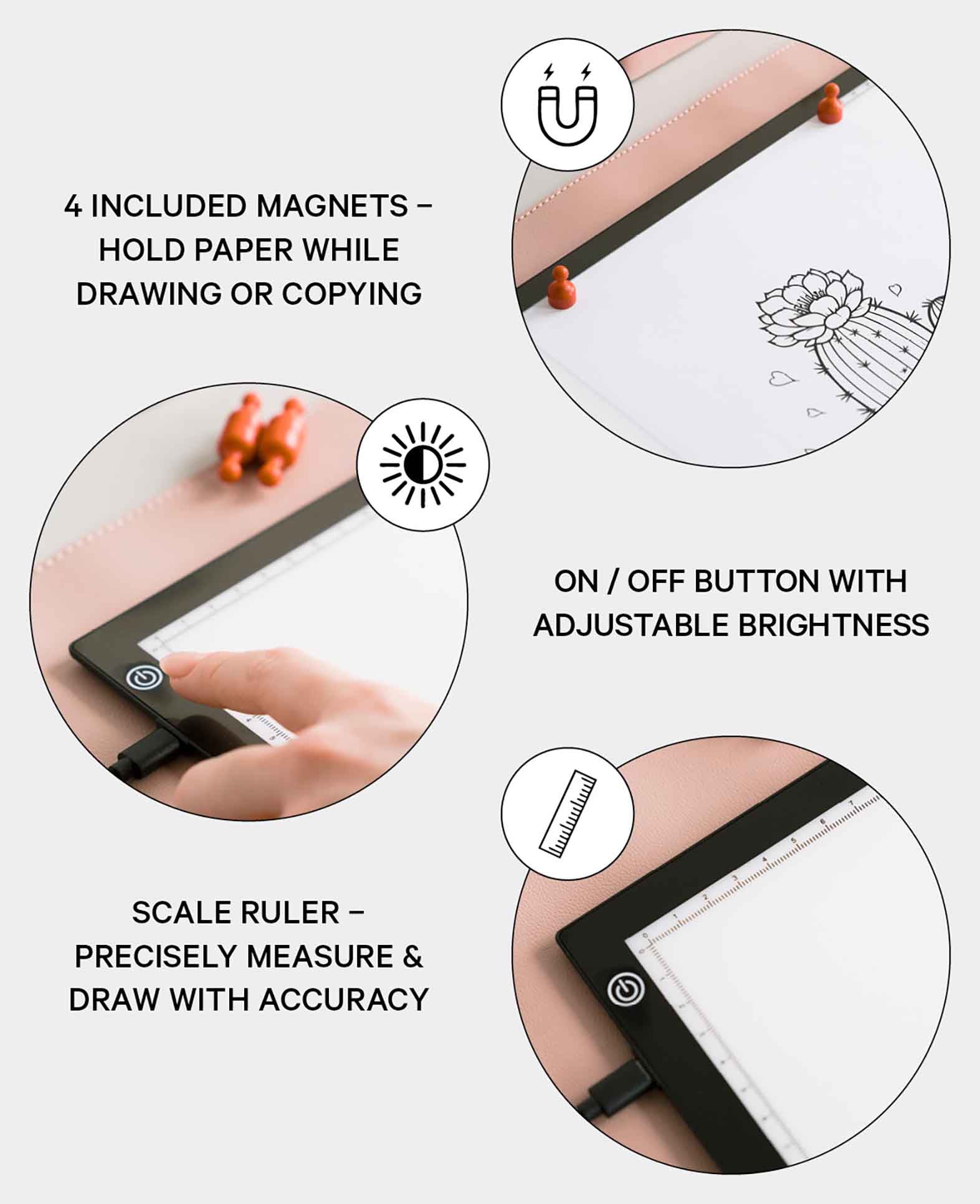 Dimmable LED Light Pad A3 Portrait