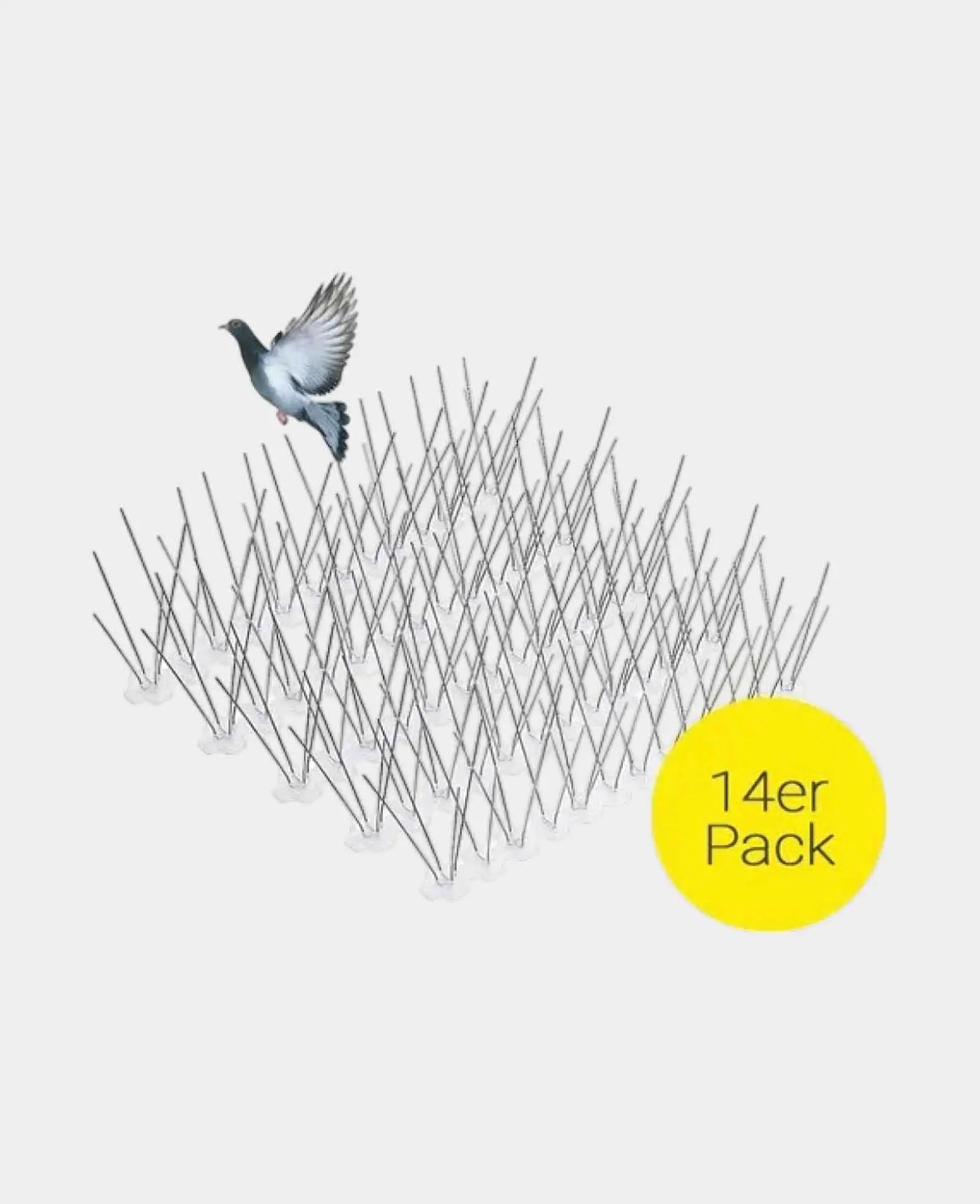 (14er Set) 25cm Edelstahl Vogel Schutz Zusammensteckbare Tauben Abwehr