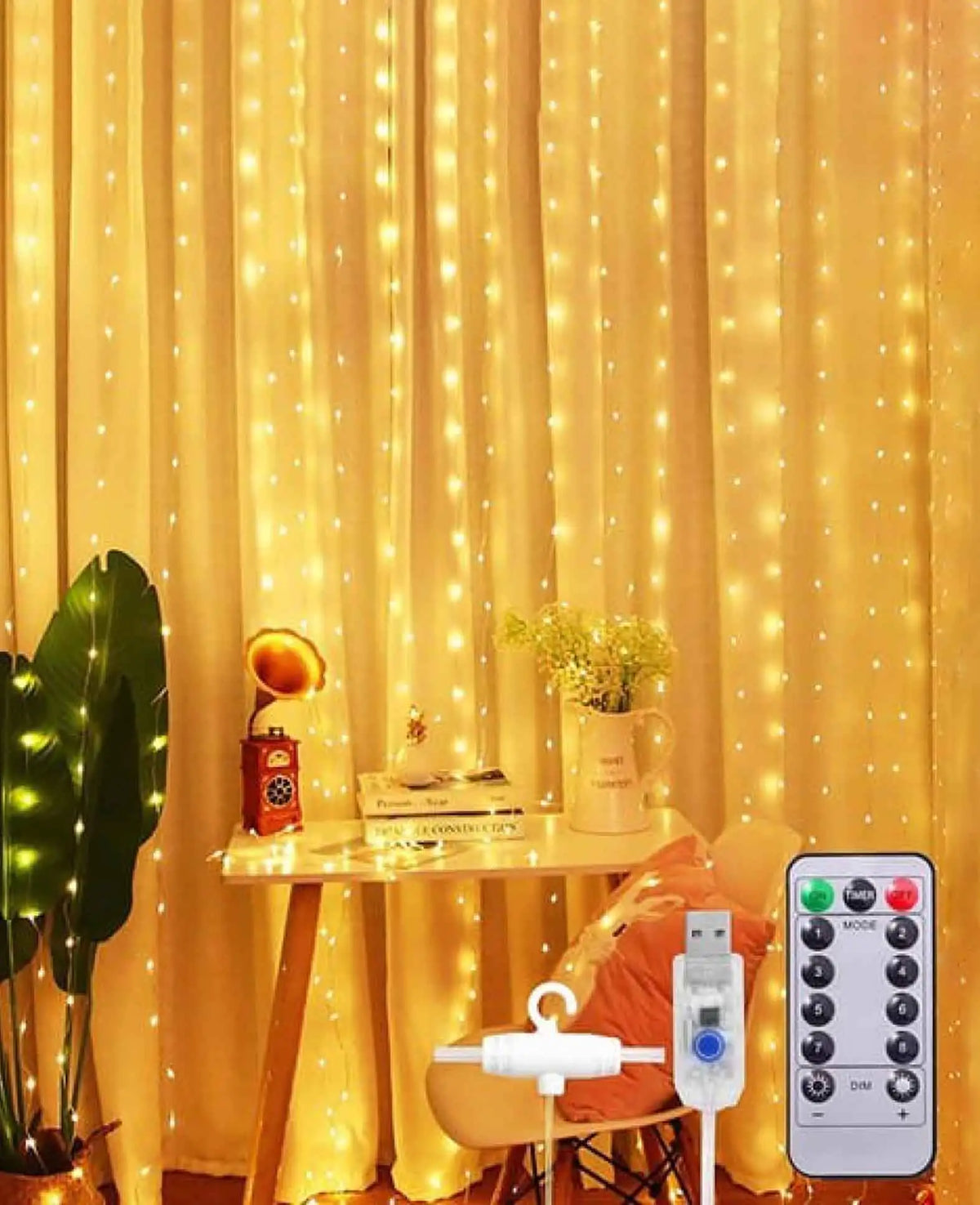 (3x3m) 300 LED Guirlande Lumineuse Rideau Déco USB