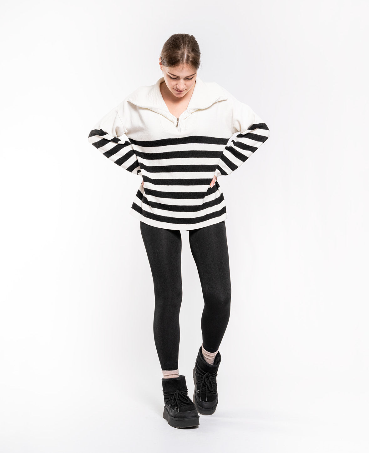 Warm Women's Winter Leggings Plush Lined (One Size) - Black