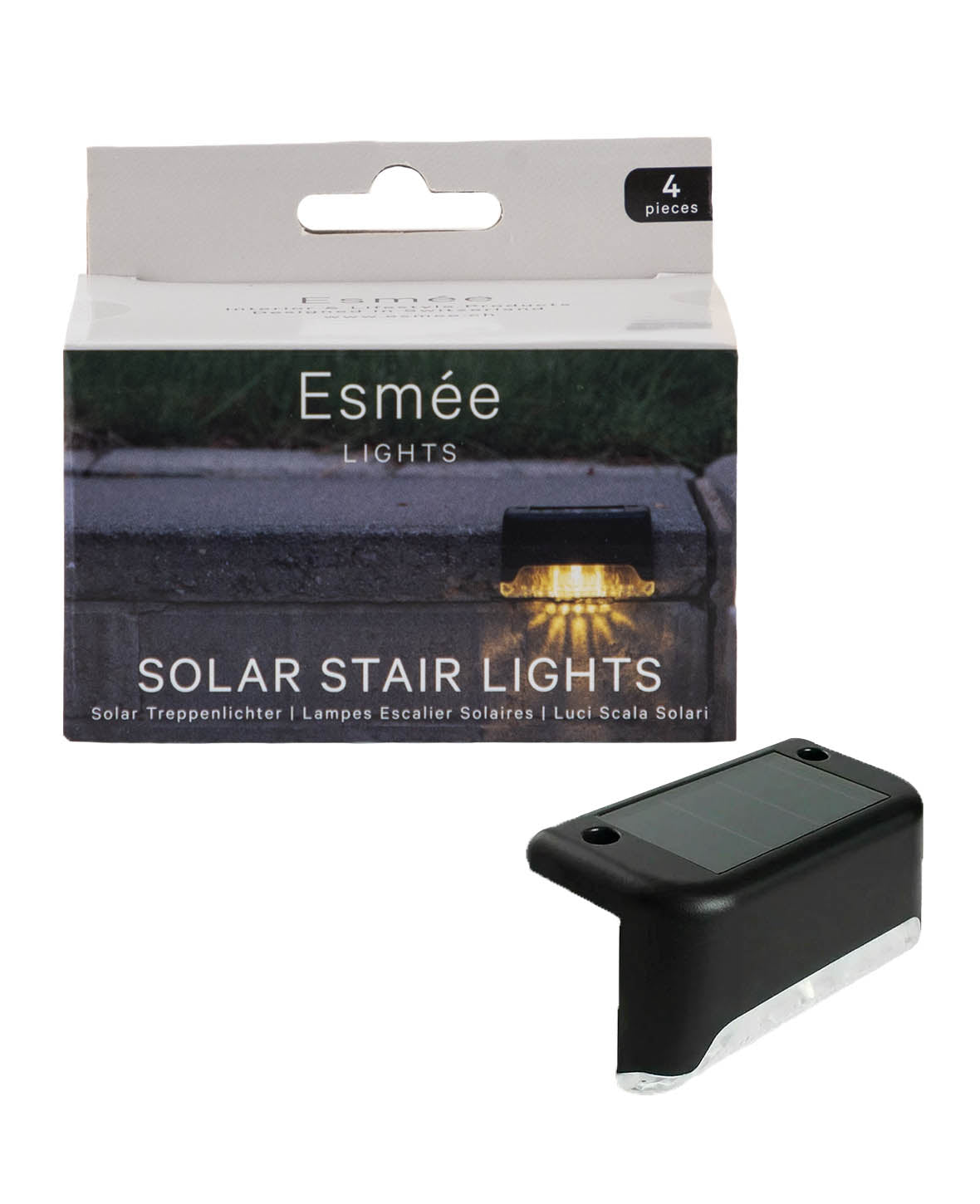 Solar Outdoor Lampe LED Leuchte für Treppen, 4er Set
