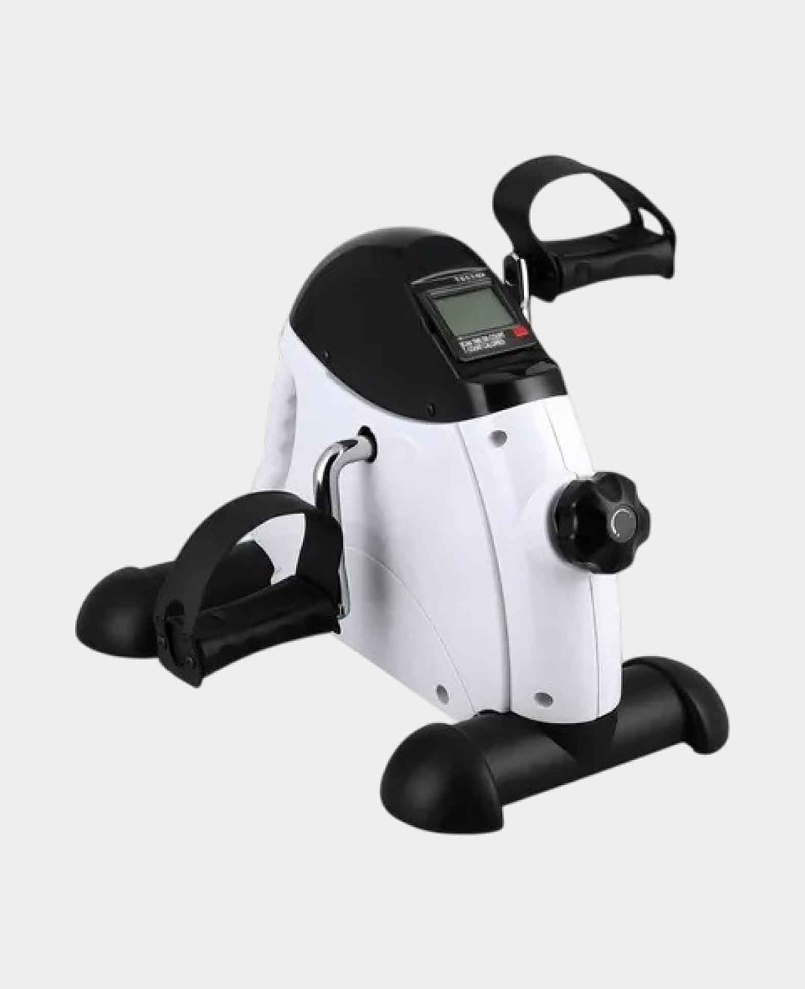 Mini Hometrainer Fitnessgerät Arm und Bein Pedal mit Display - Weiss /