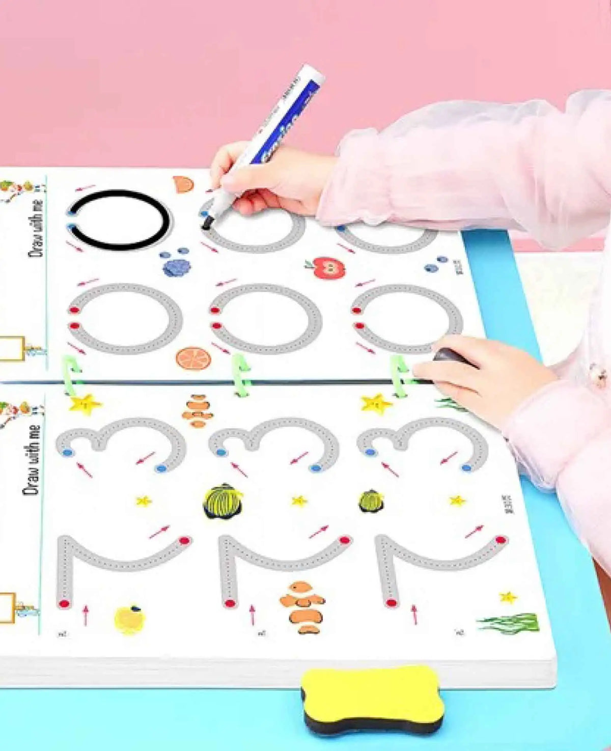 Kinder Wisch und Weg Lernspiel mit Abwischbarem Stift, 39-tlg.