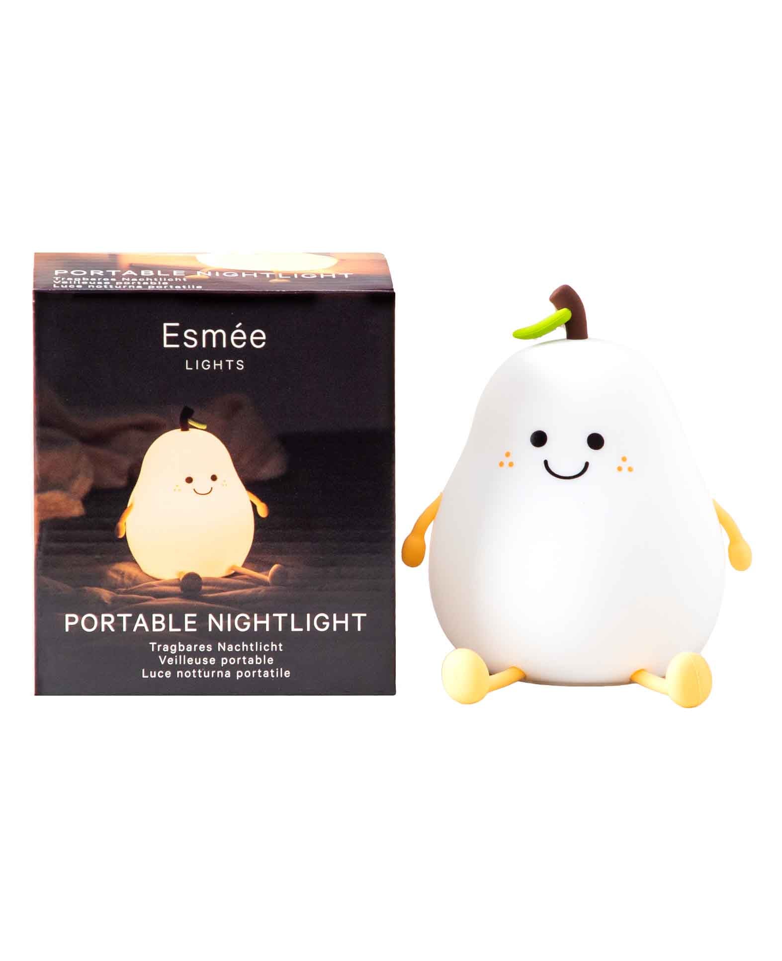 USB Silicone Pear Children's Night Light LED Mood Lamp with Touch