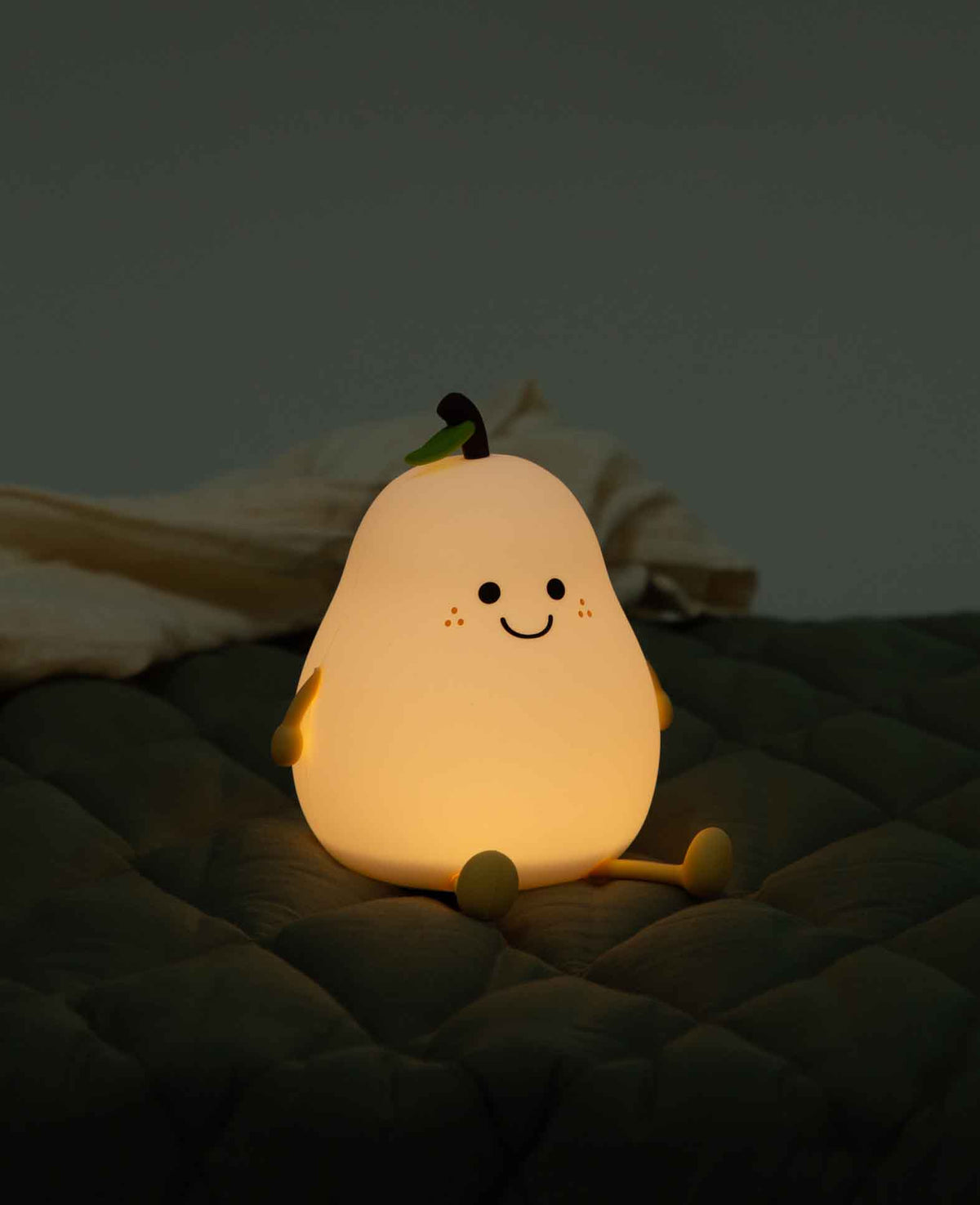 USB Silicone Pear Children's Night Light LED Mood Lamp with Touch