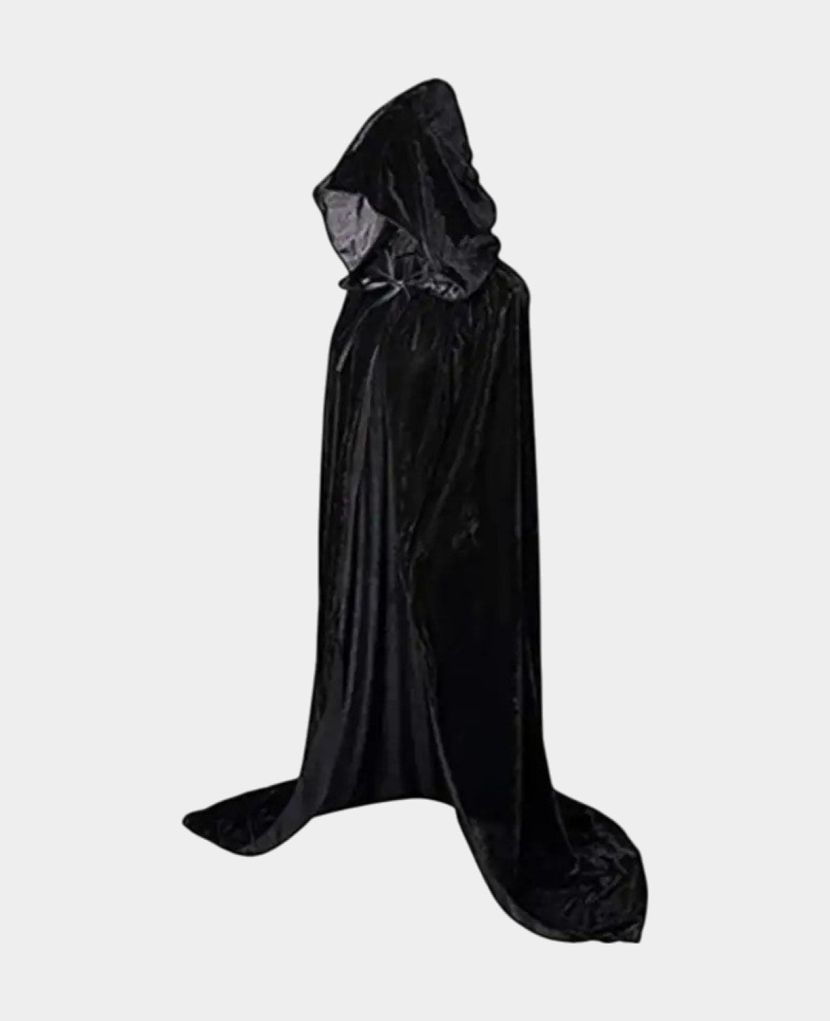 Fasnachts Erwachsenen Kostüm Vampir Cape Umhang mit Kapuze, Schwarz, 165cm