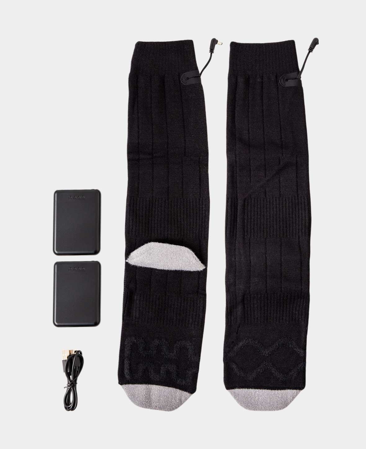 (1 Pair) Heated Cotton Socks Outdoor Foot Warmers with Battery and 3