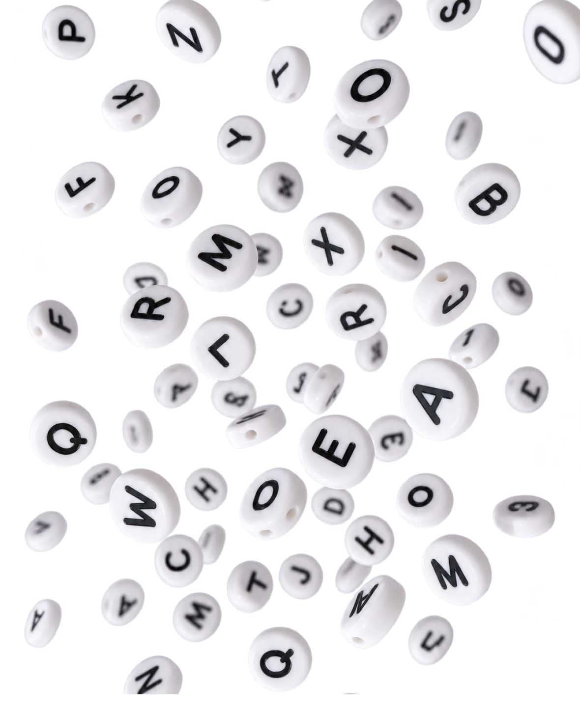 (Set of 100) Letter Beads, Craft Jewelry