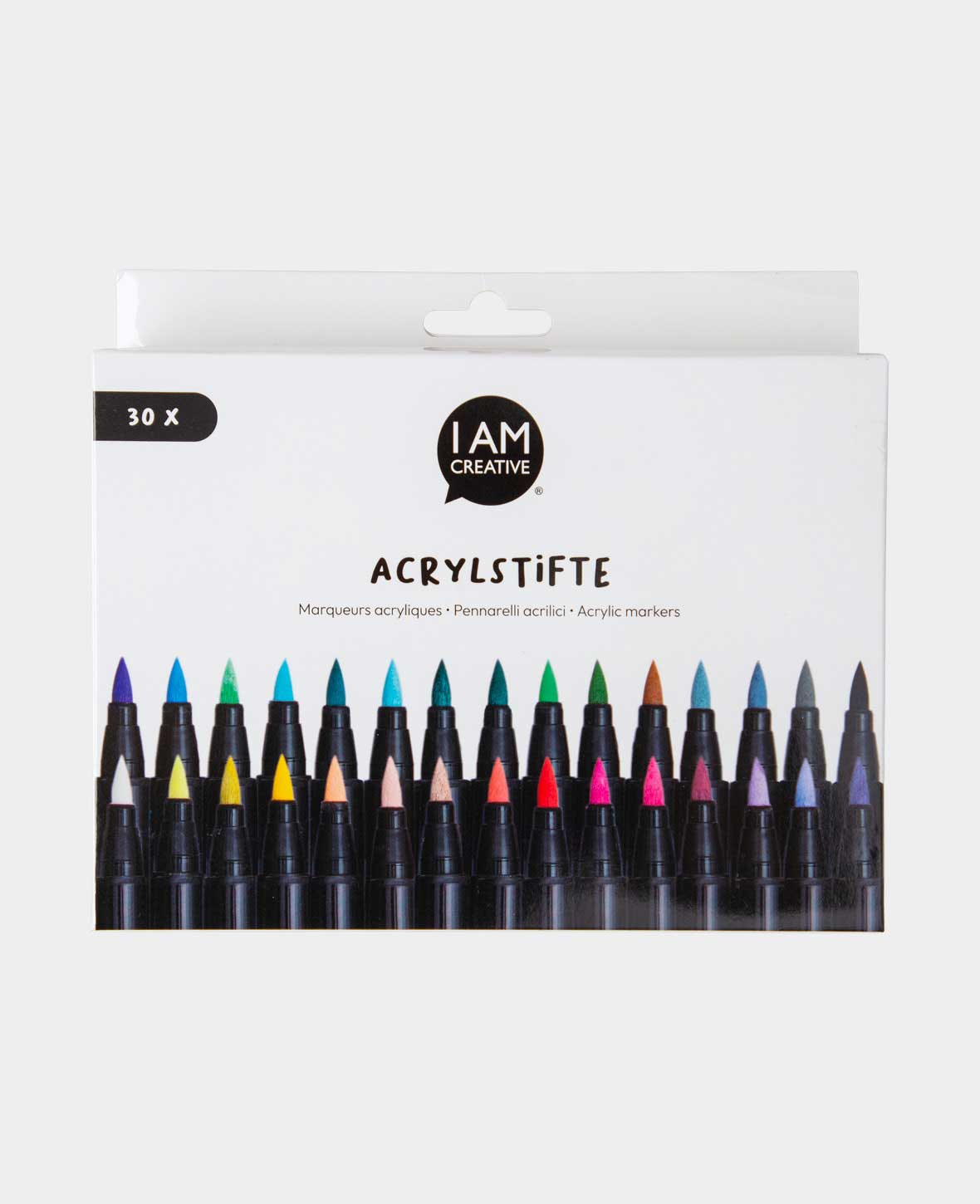 Waterproof Acrylic Permanent Brush Marker Paint Pens, 30 Pcs.