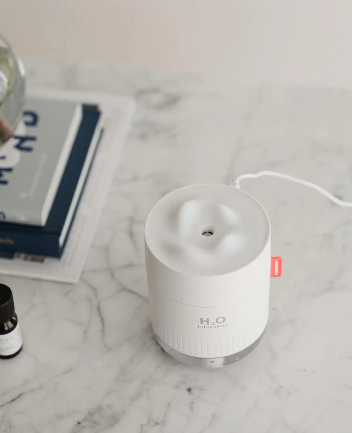 USB Luftbefeuchter Aroma Öl Diffuser mit LED Beleuchtung, Weiss, 500 ml