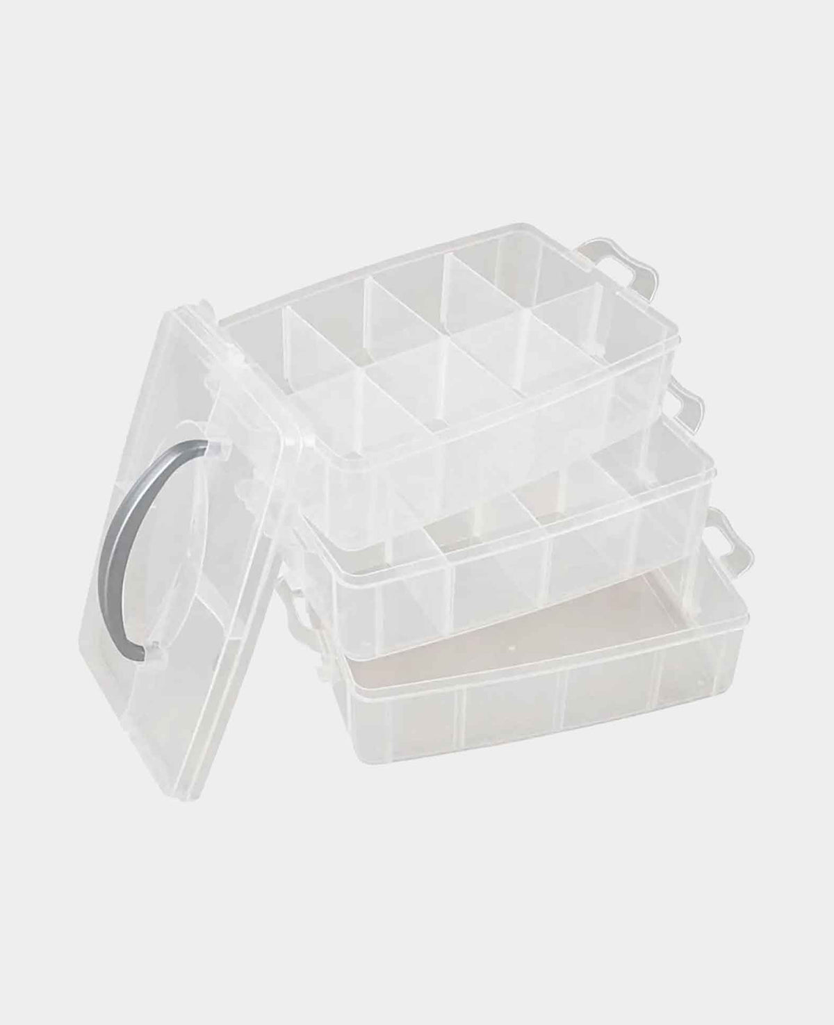 Boîte de rangement à superposer 30 fois pour loisirs créatifs avec poignée de transport / 3 niveaux