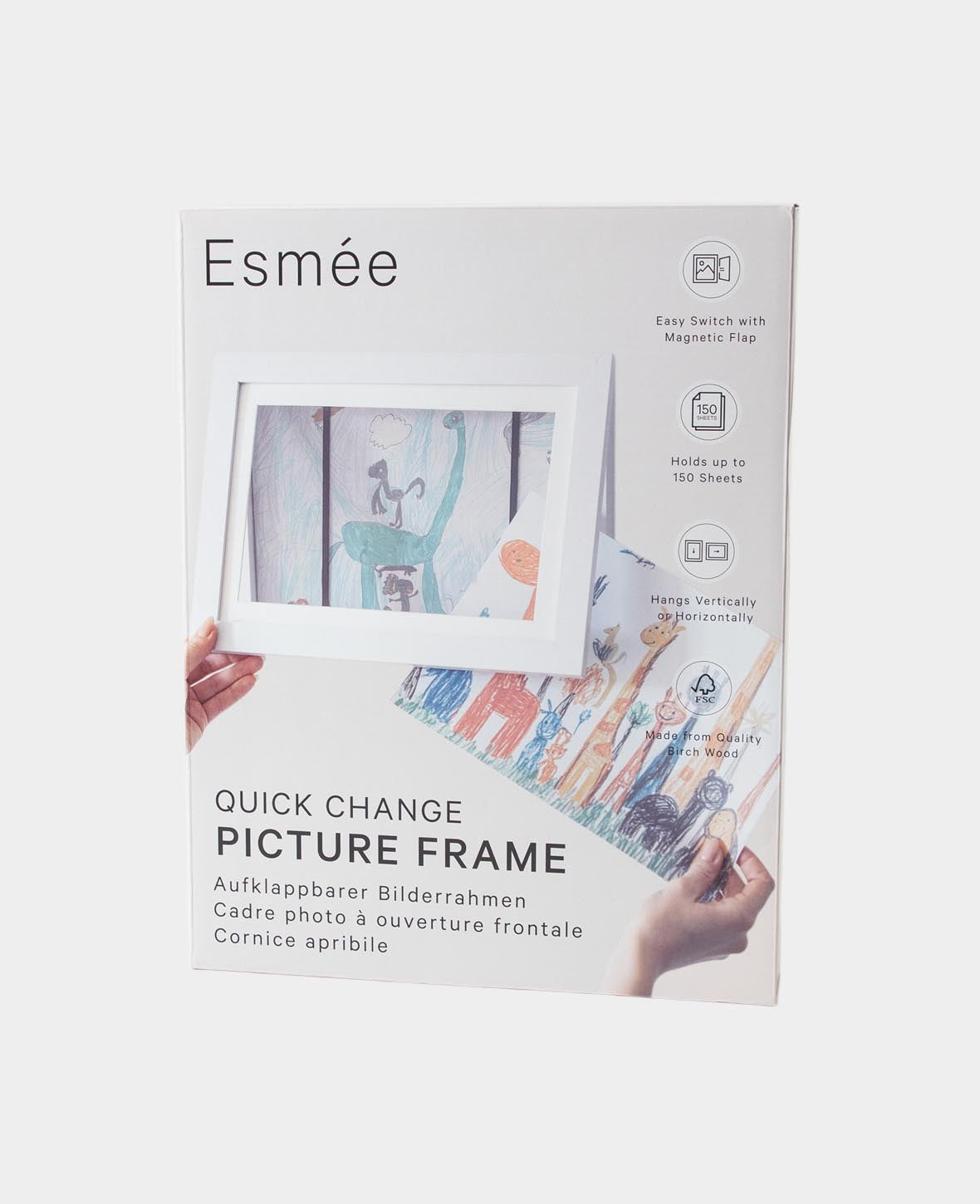 (34x25.5cm) Refillable Wooden Picture Frame Foldable Decorative Photo Frame w