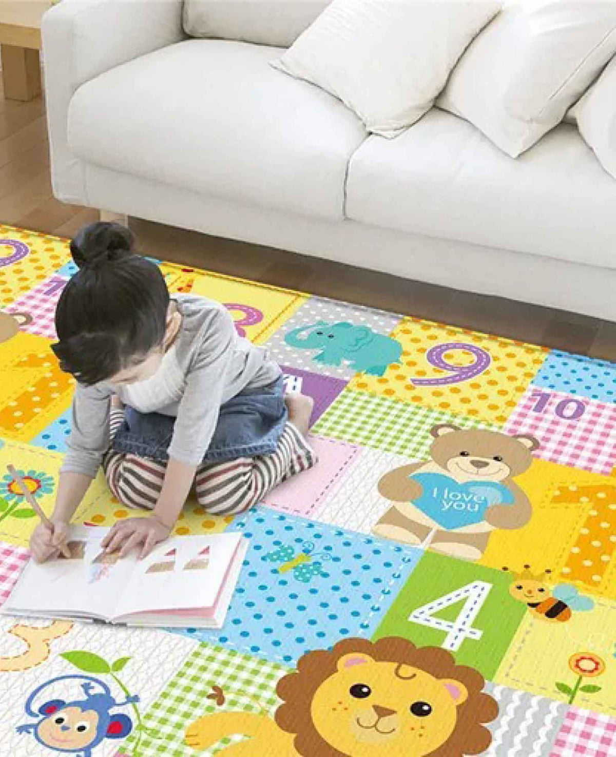 Faltbare Schaumstoff Spielmatte Doppelseitiger - Bunt, 180x100cm