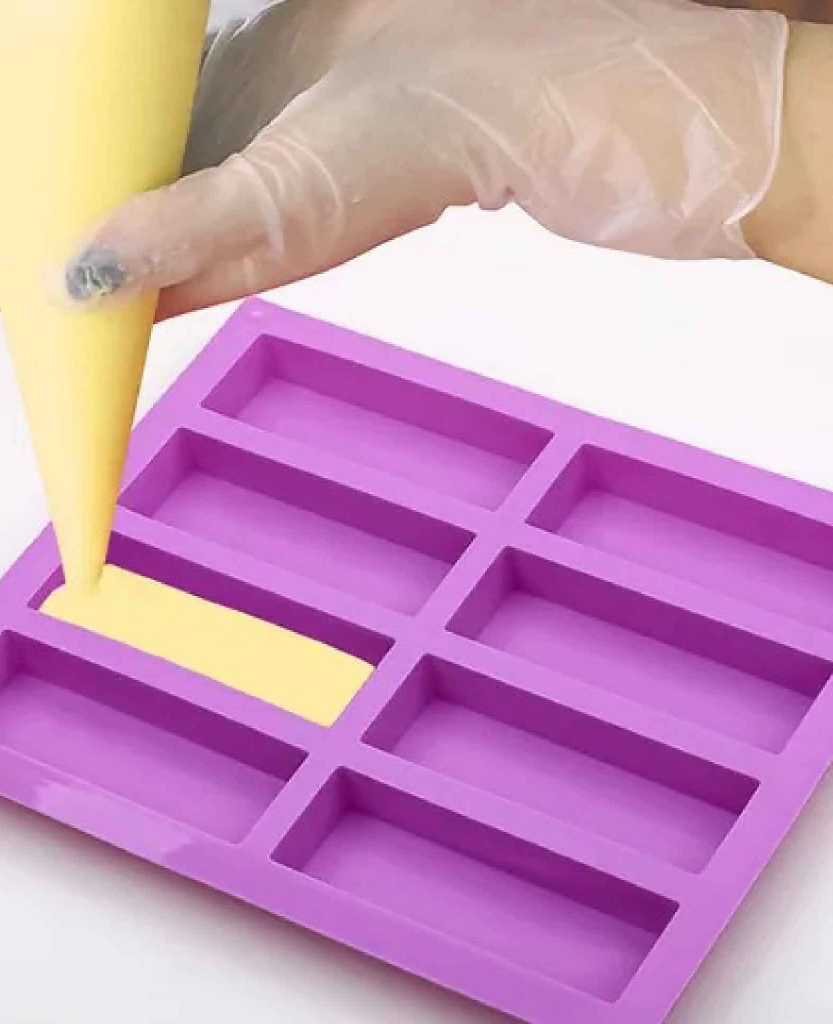 (Set of 2) 115x38mm 8-Cavity Silicone DIY Cereal Bar Molds Rectangle
