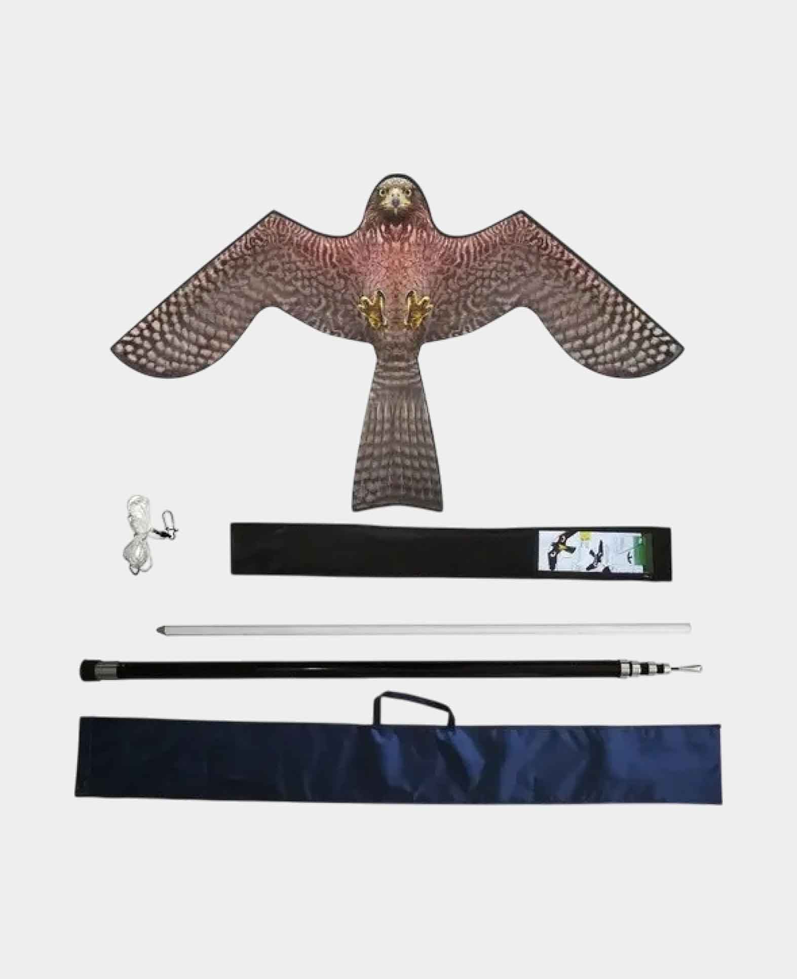 Vogel Schreck Garten Schutz Vogelabwehr Flugdrache mit 4m Telesko