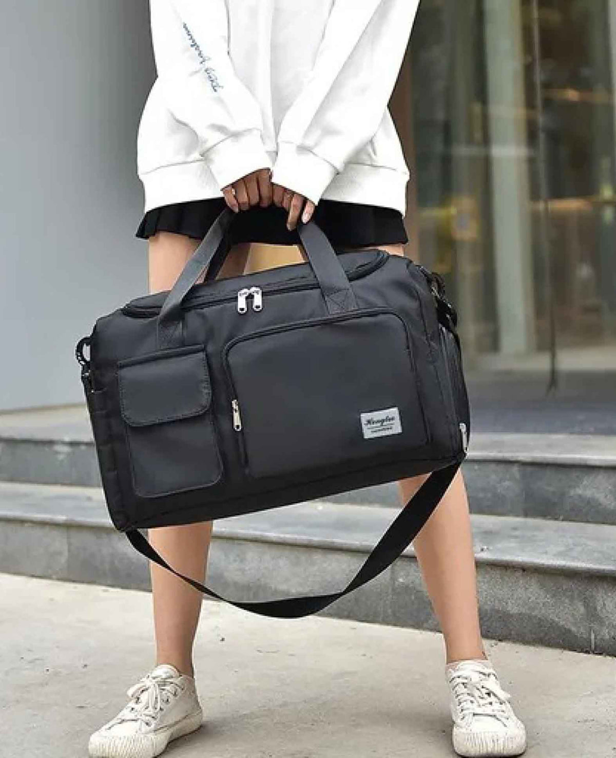(45x20cm) Wasserabweisende Sporttasche Reise Tasche mit Schuh- / Nassf