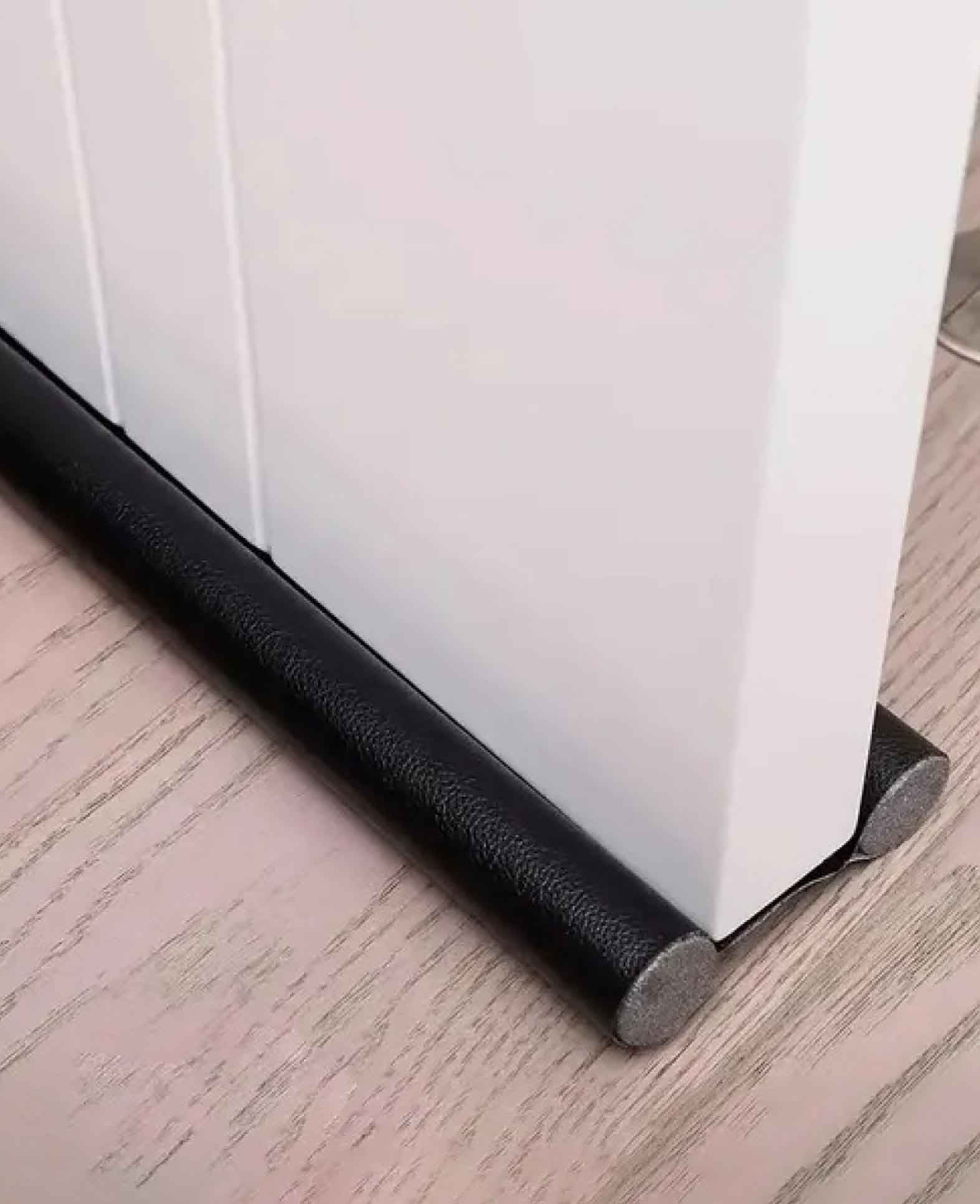 (96cm) Zugluft Stopper Tür Isolierung Doppel Bodendichtung - Schwarz