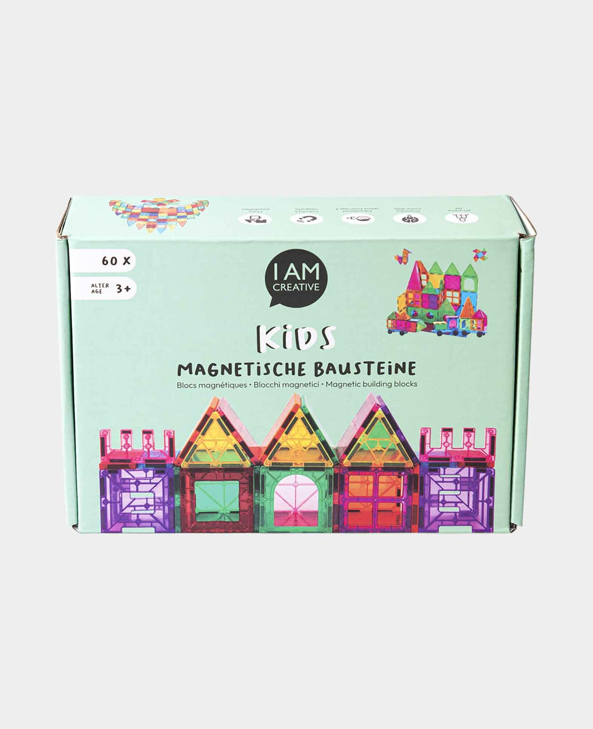 Magnetische Bausteine für Kinder, 60-tlg.