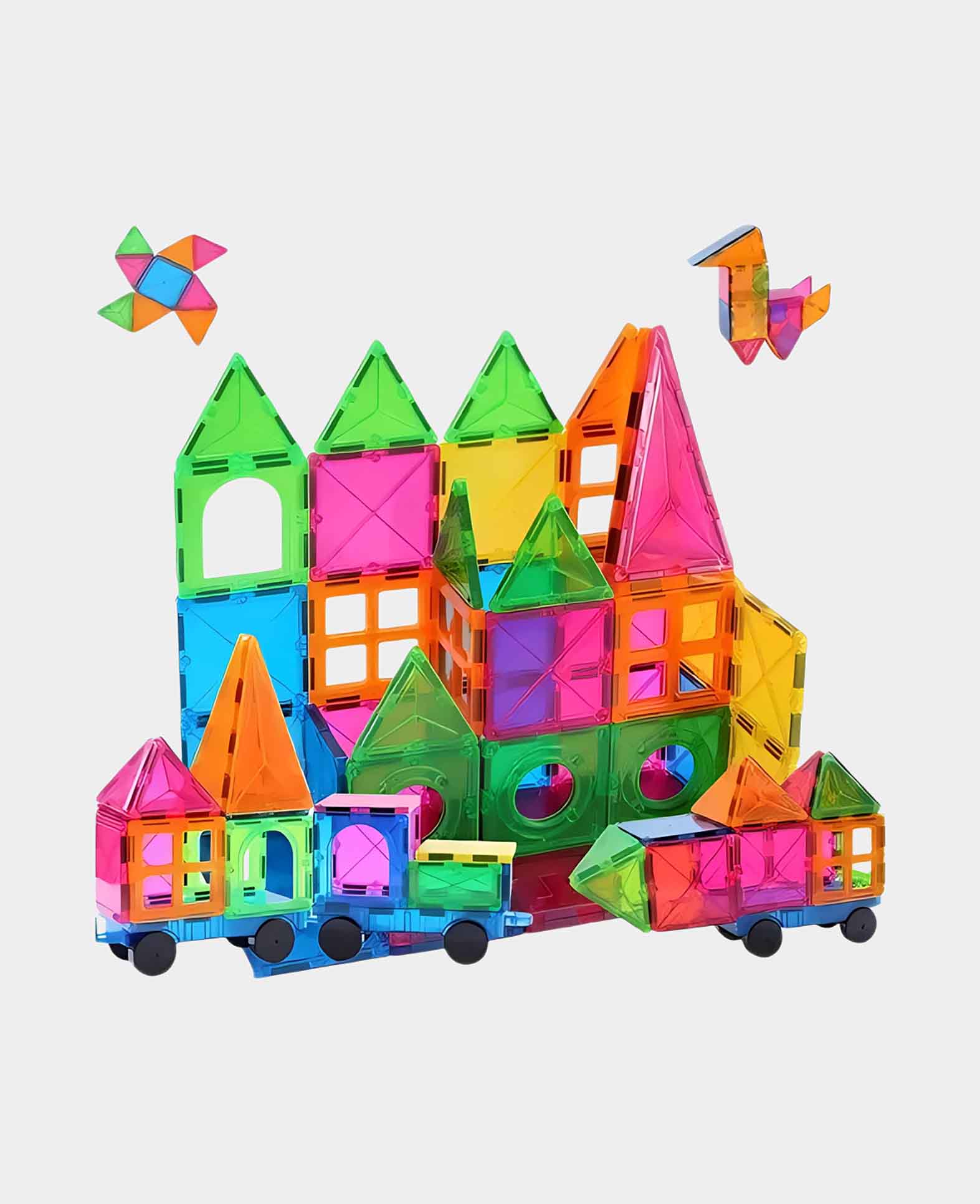 Tuiles magnétiques pour enfants, jouet éducatif, 60 pièces.