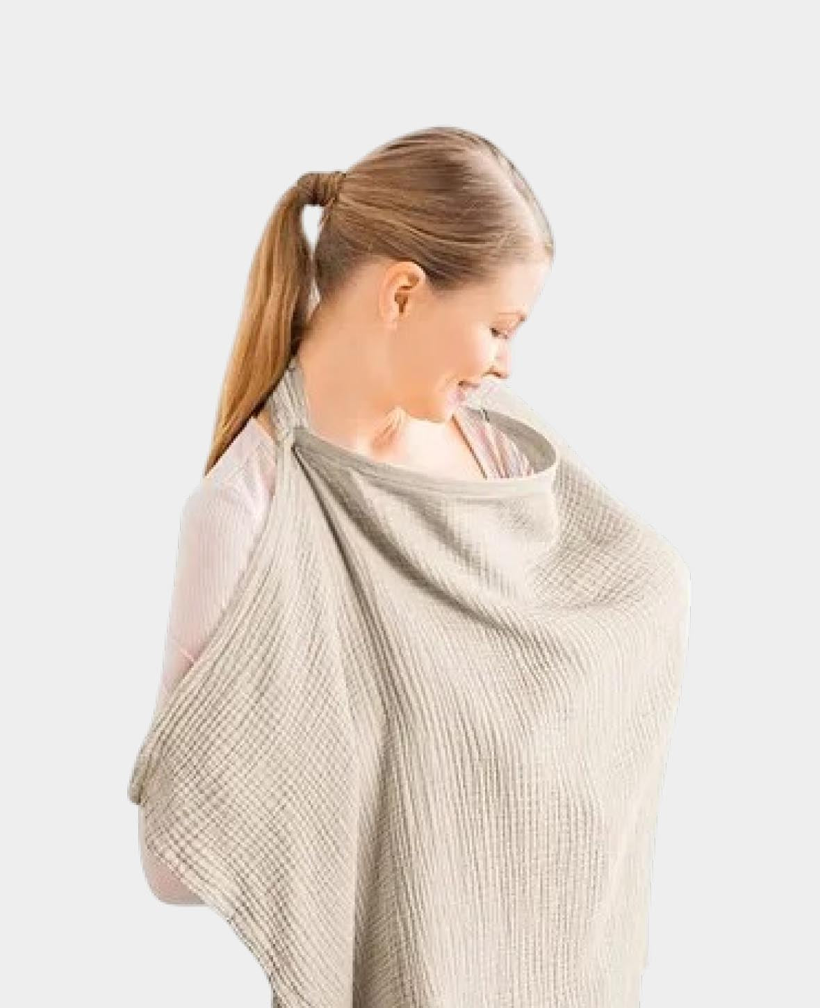Baby Stilltuch, Baumwoll Musselin, Beige, 95x75cm
