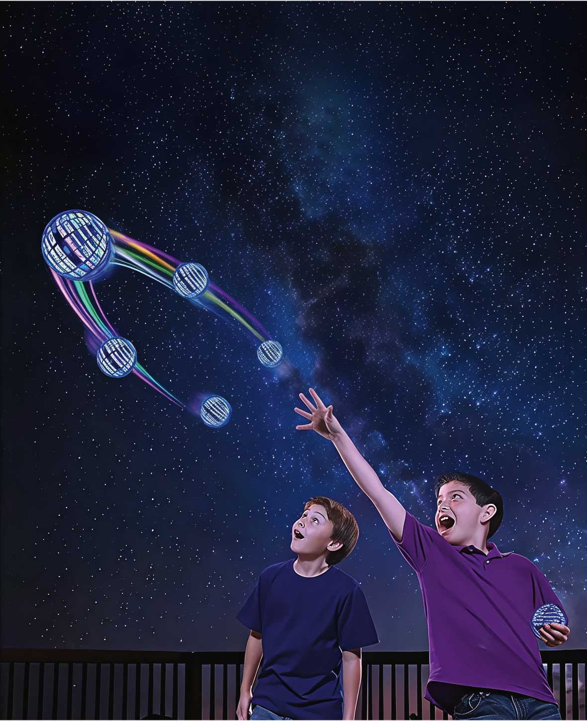Fliegender USB Ball Magic Spinner mit LED Beleuchtung, Fernbedienung, Ø9cm