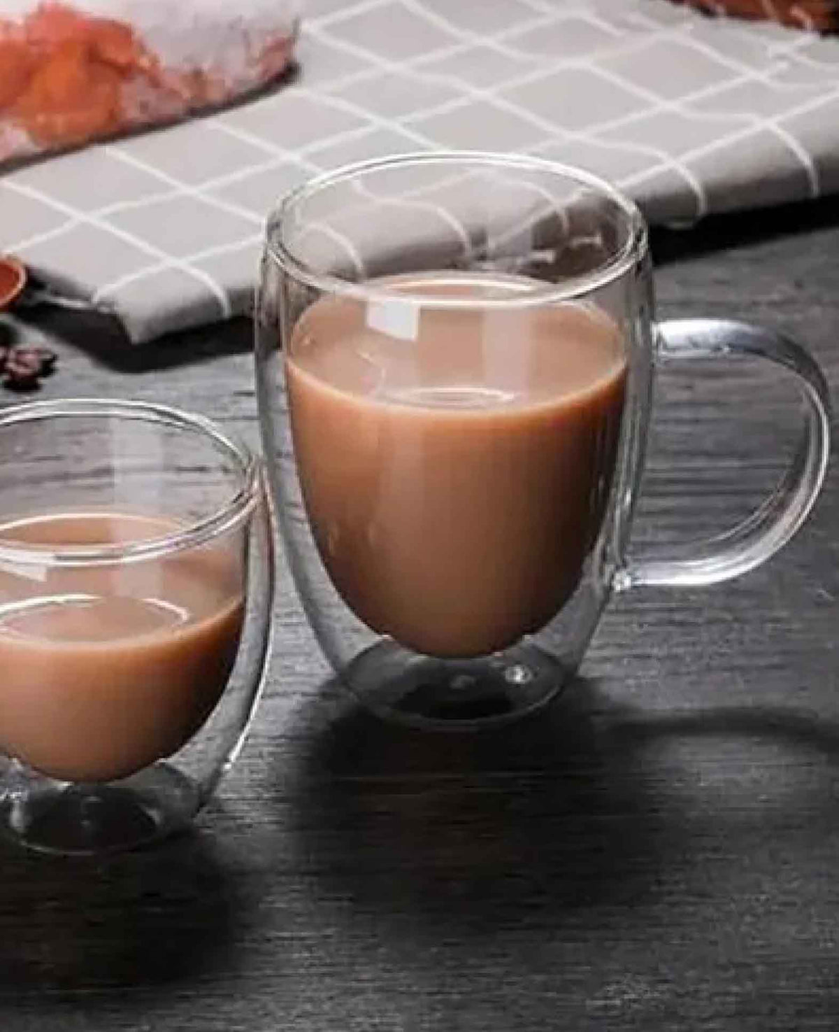 (250ml) Double Wall Cappuccino Glass Coffee Cup Tea Mug - Transparent