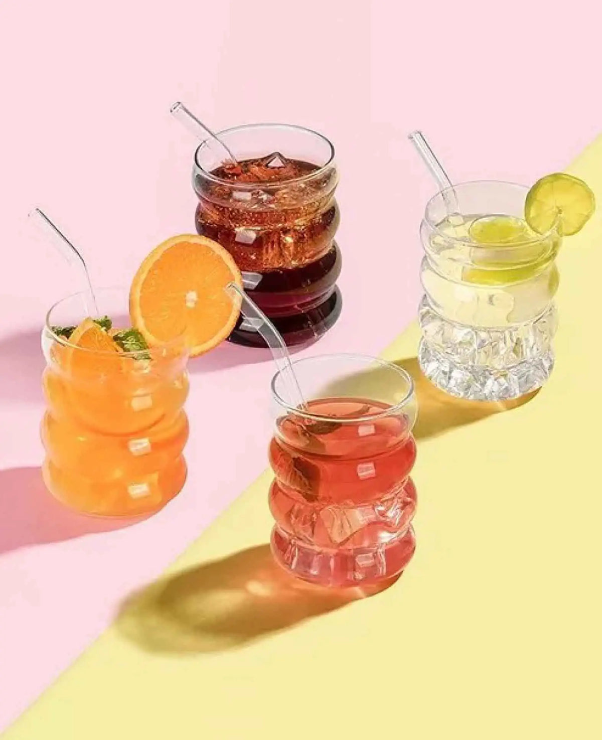(300ml) Verre à bulles Gobelet nervuré Tasse à ondulations