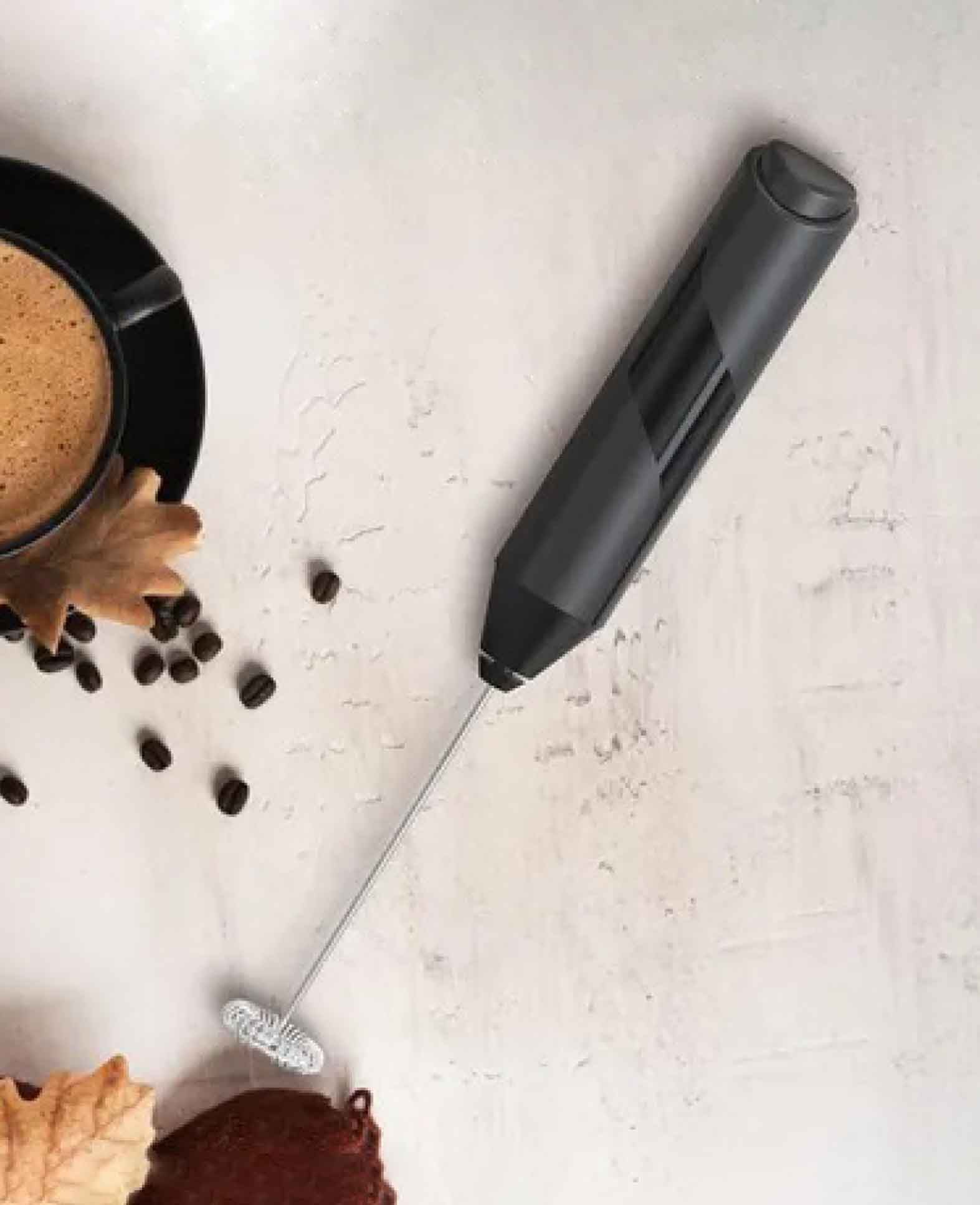 Milk Frother Hand Mixer for Coffee + Milk (Battery Operated)