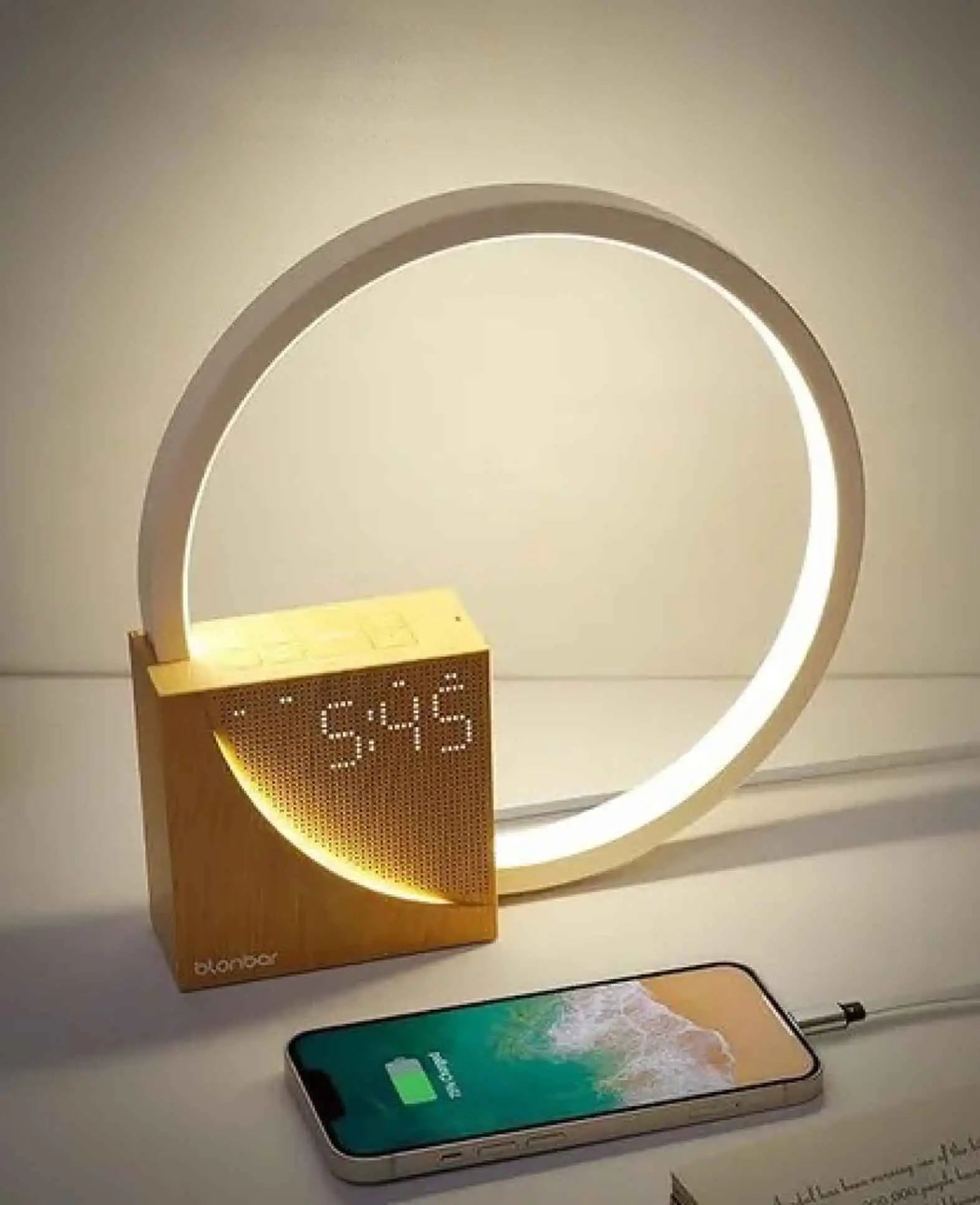 Wake Up Licht USB Wecker Dimmbares Touch Control Nachtlicht, Ø23cm