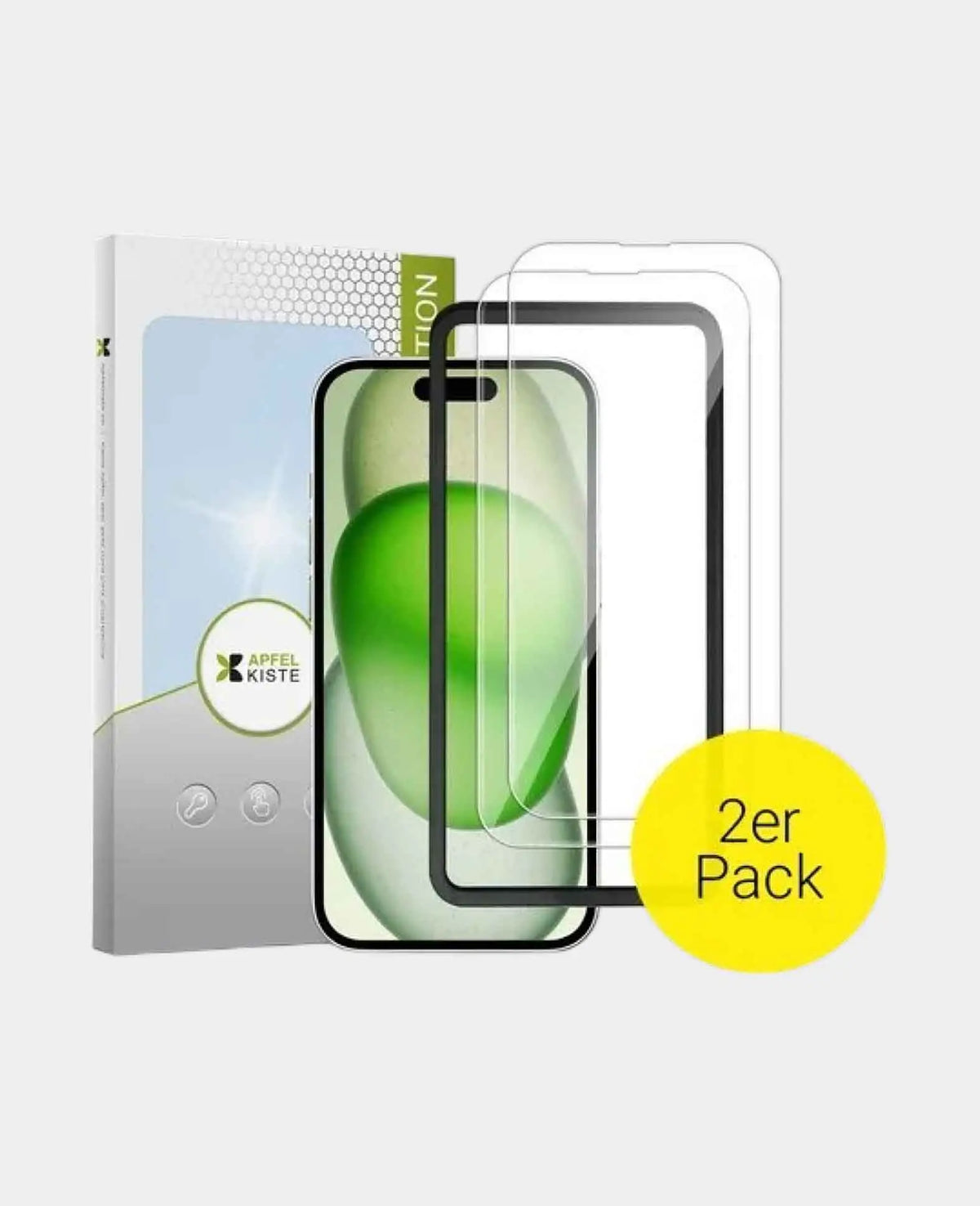 Apfelkiste - (Set of 2) iPhone 16 Pro Tempered Glass Screen Protector + Installation Frame