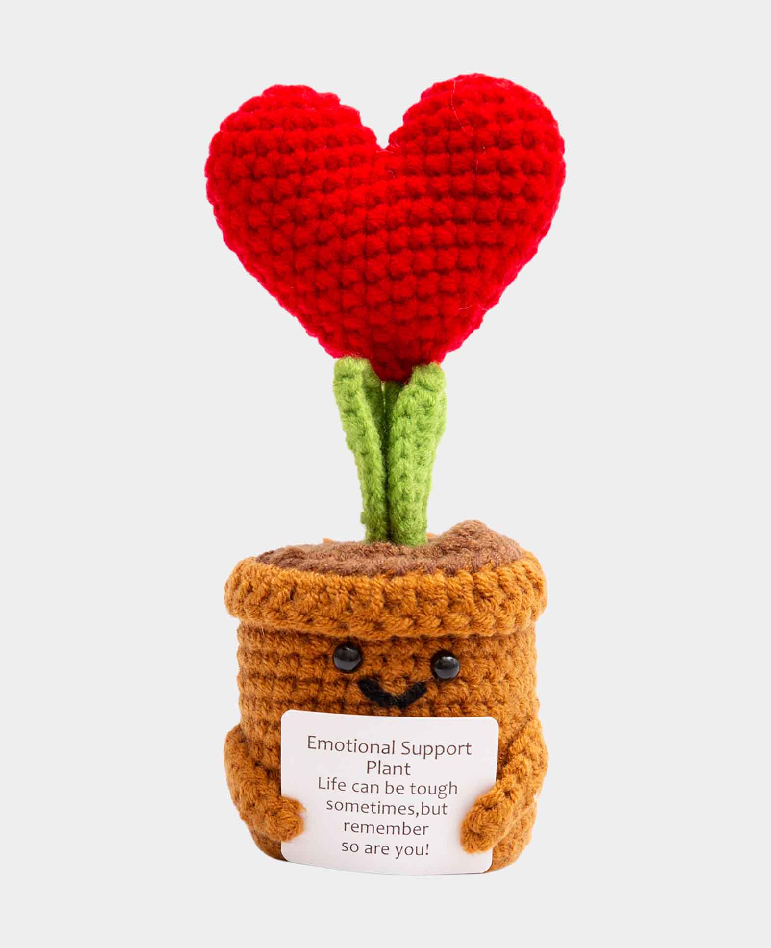 Positive Plant, Gehäkeltes Mini Plüschtier / Glücksbringer, 14 x 6cm