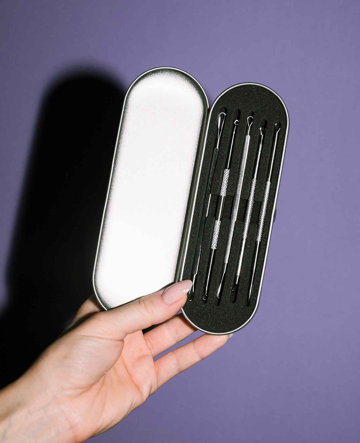 (5 p.) Tire-comédons extracteur de points noirs en acier inoxydable – Sil