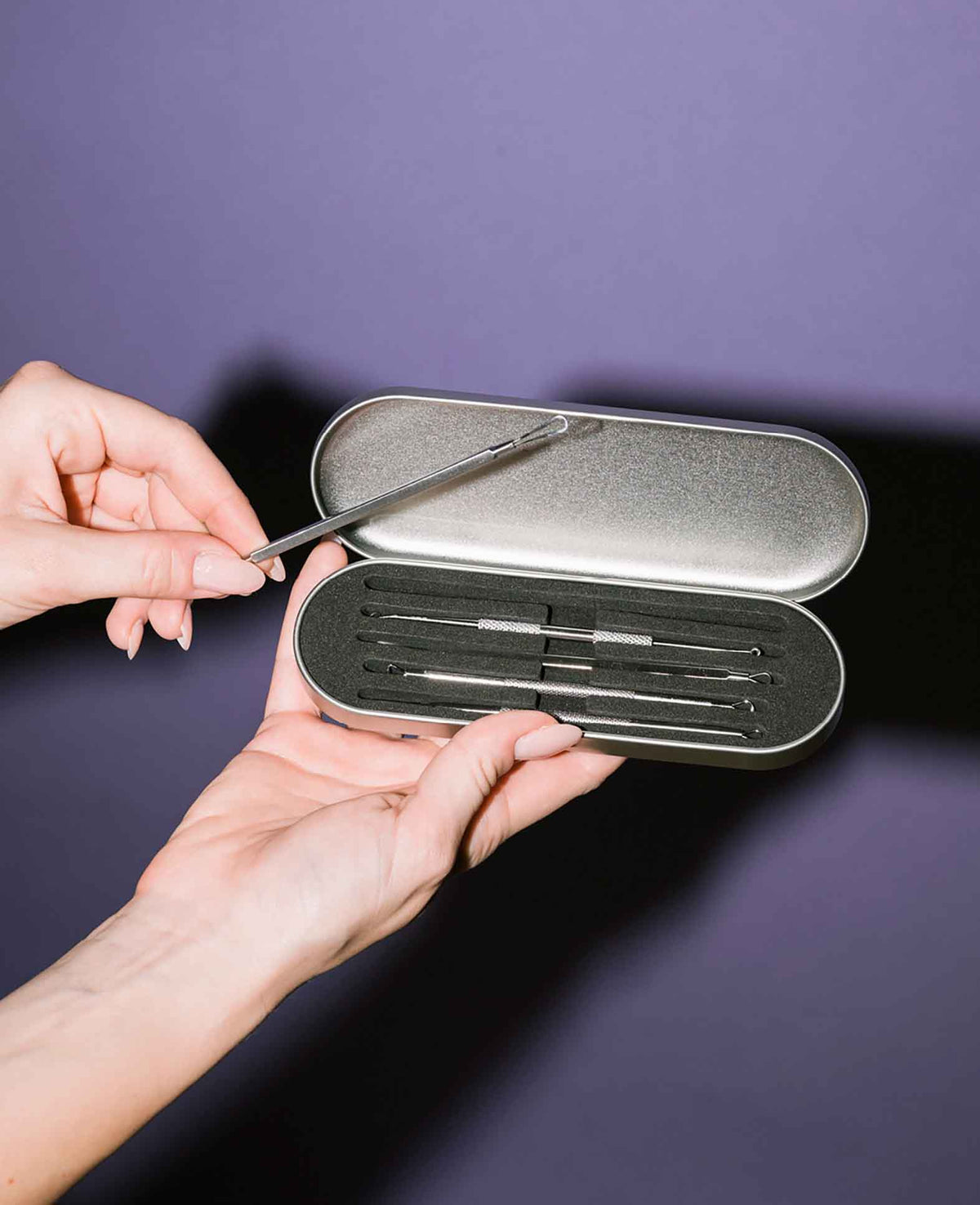 (5 p.) Tire-comédons extracteur de points noirs en acier inoxydable – Sil
