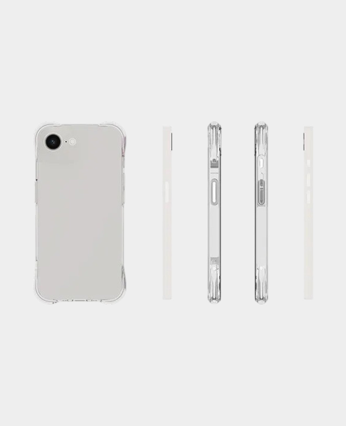 iPhone 16e Rubber Case with Air Cushion Drop Protection - Transparent