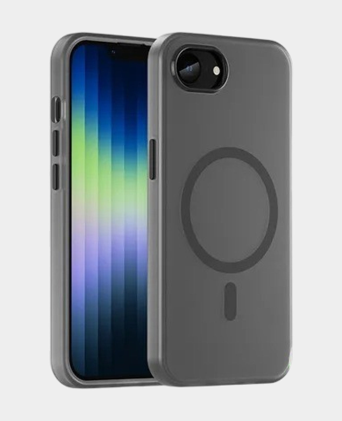 iPhone 16e MagSafe Hybrid Hülle TPU Bumper Slim Design Matt - Schwarz / Transparent