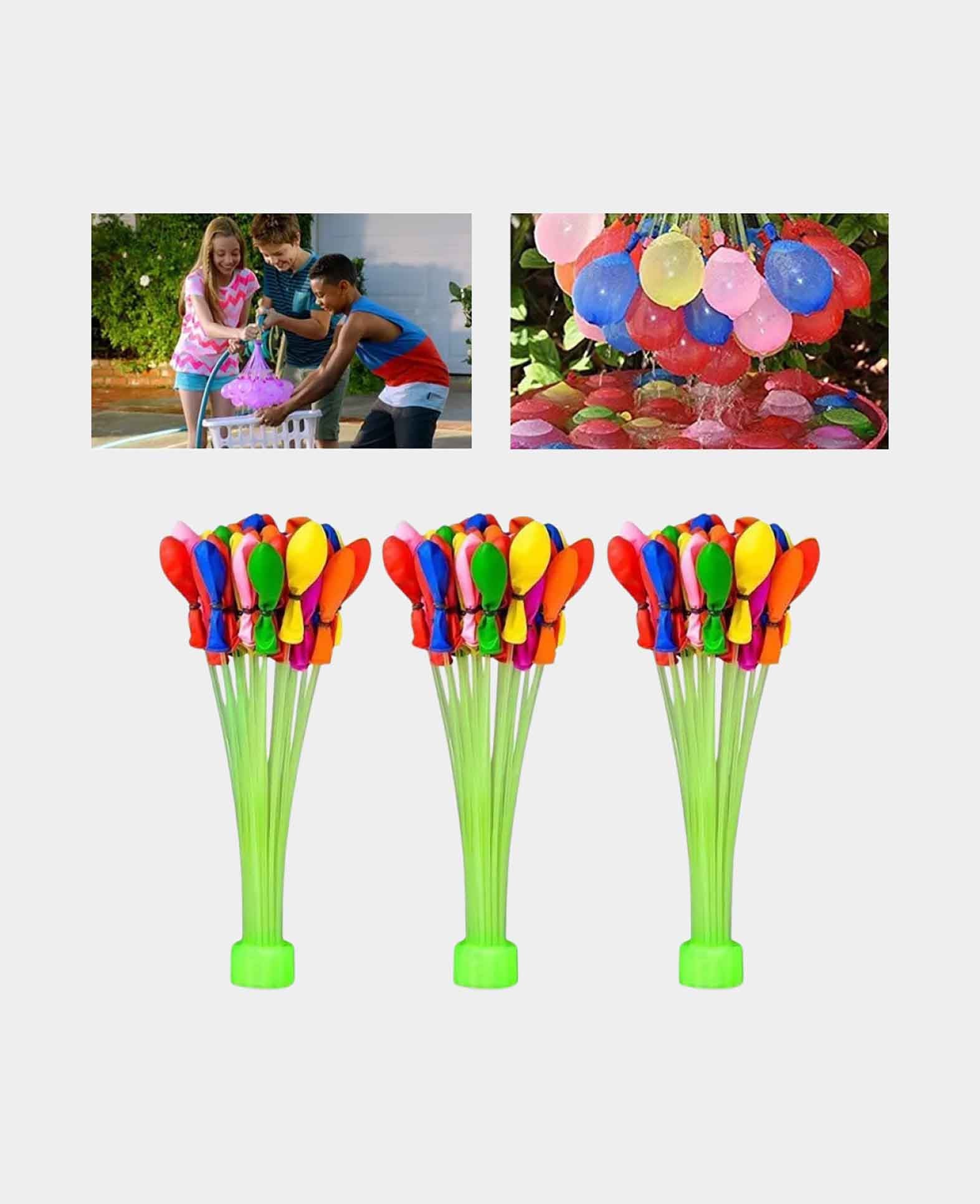 Ballons à eau auto-obturants avec adaptateur de remplissage rapide - Colorés, 111 pcs.