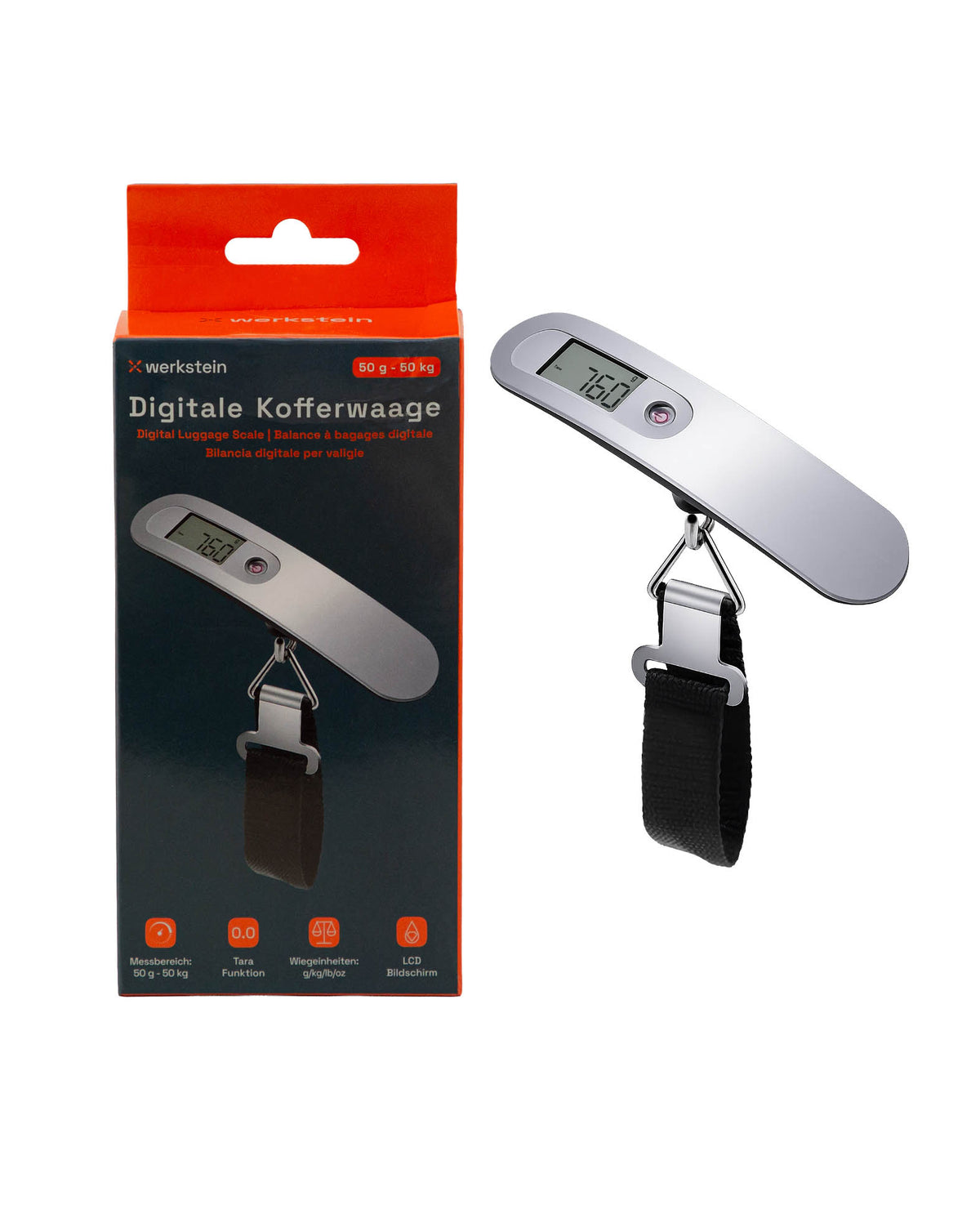 Digitale Reise Kofferwaage Gepäck Handwaage mit LCD-Anzeige (bis 50kg)