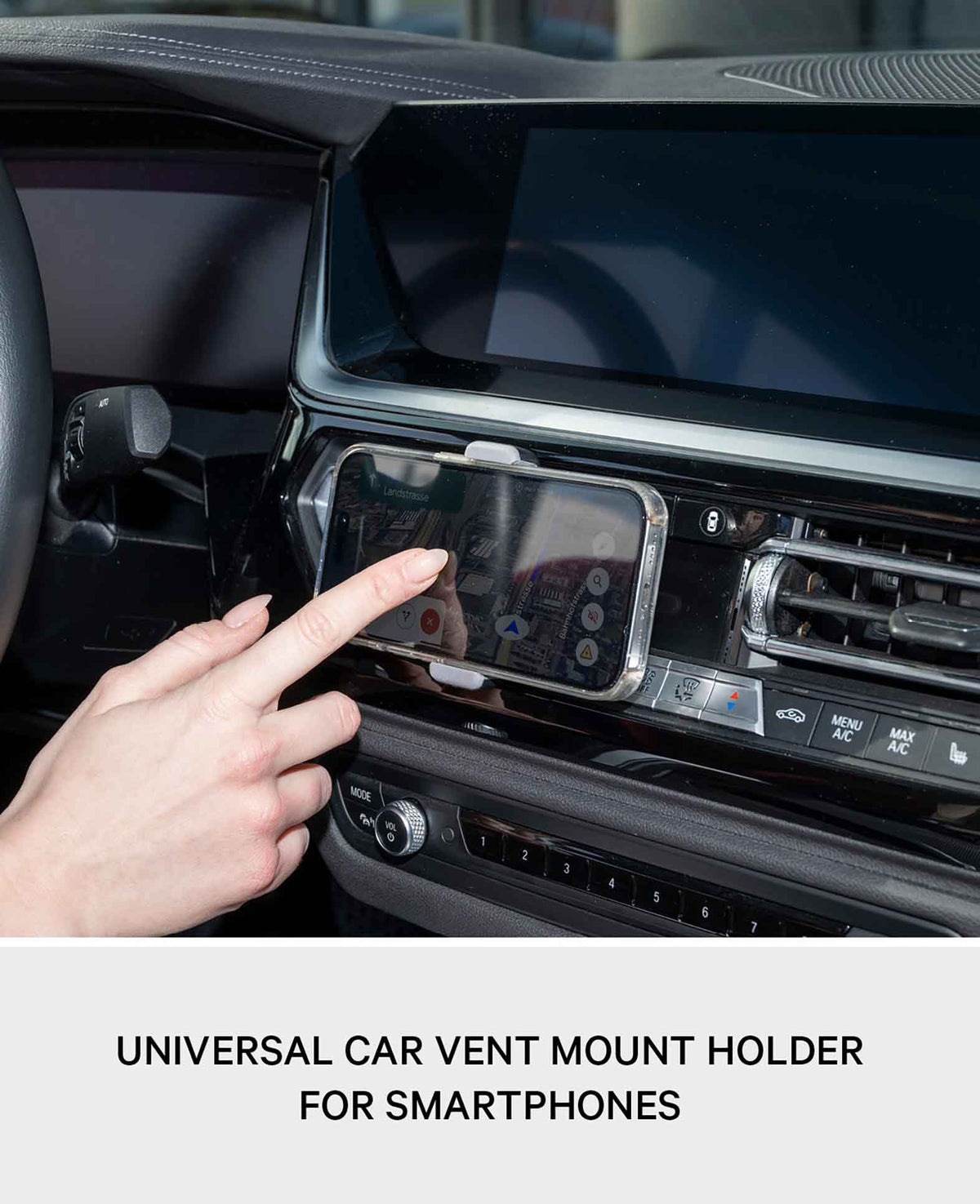 Support universel de voiture pour grille de ventilation Air Frame - Noir / Gris